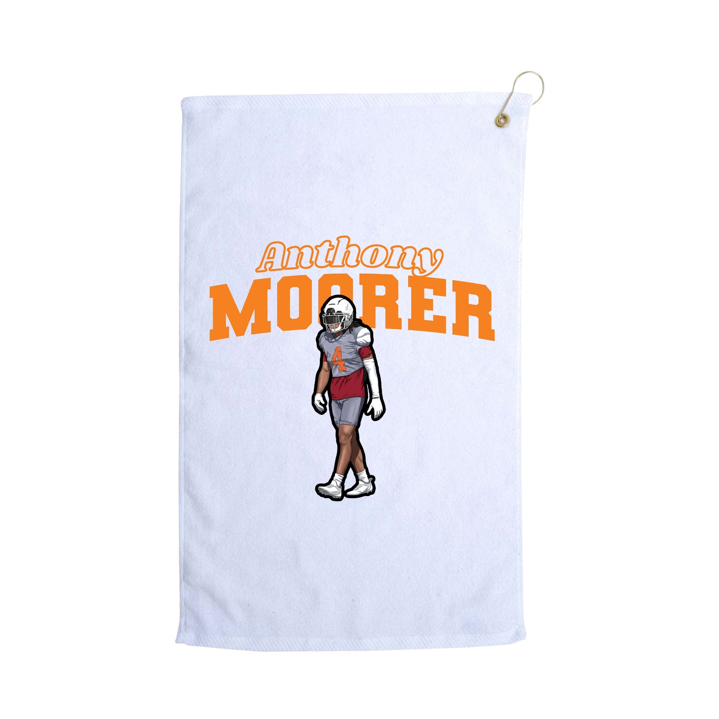 Golf Towel — Name Arch in White