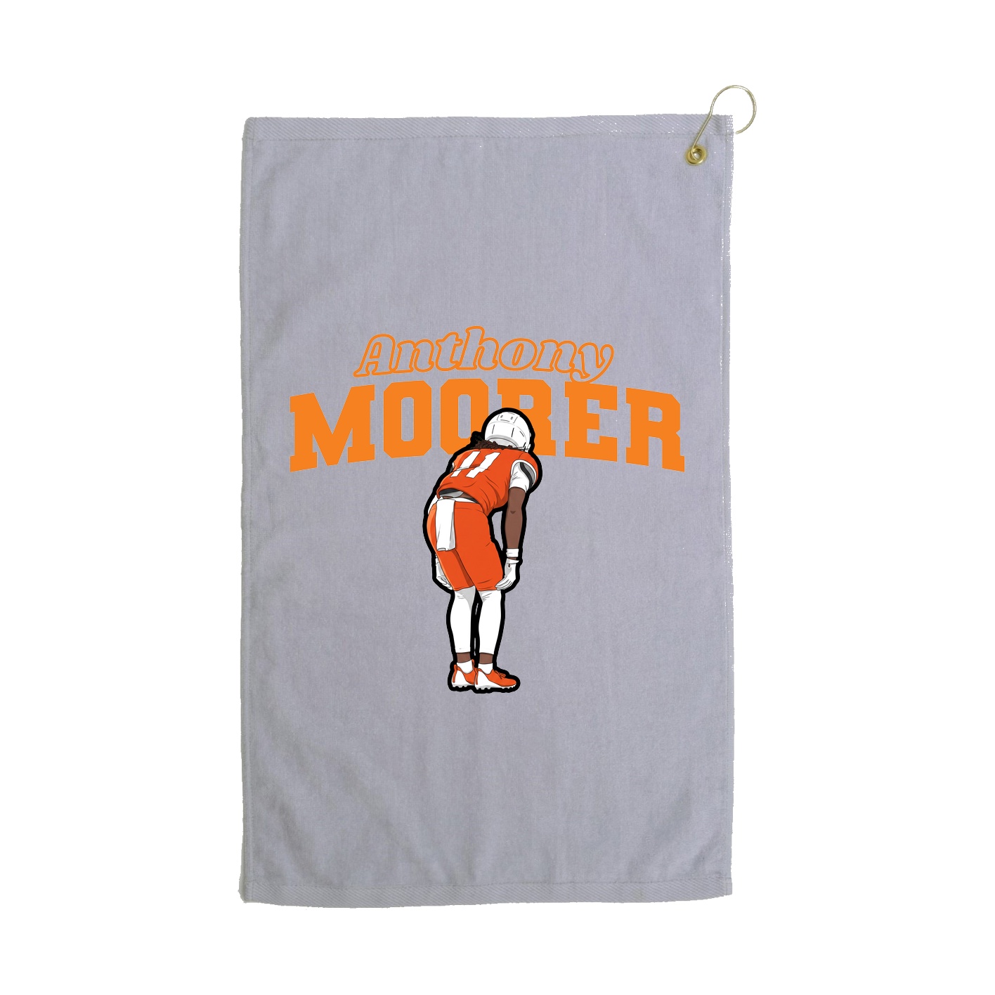 Golf Towel — Name Arch in Grey