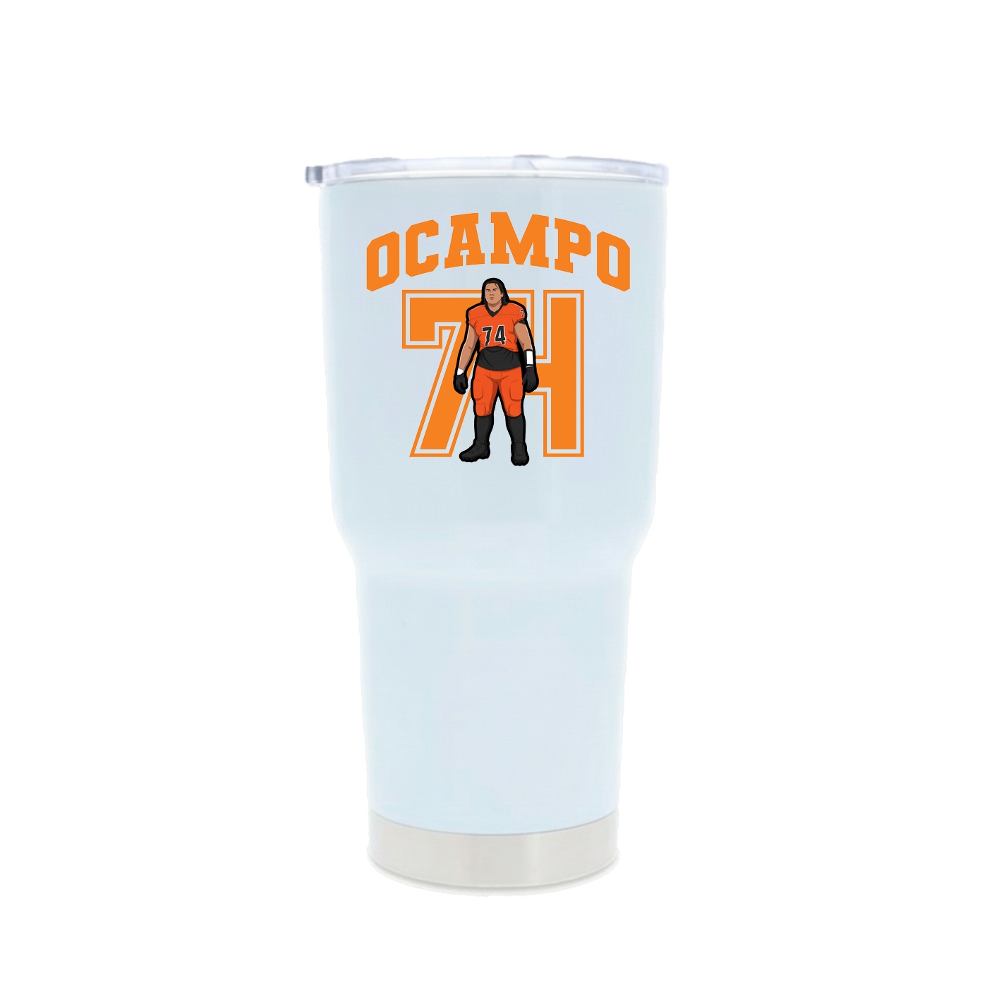 30oz Stainless Steel Tumbler — Number in White