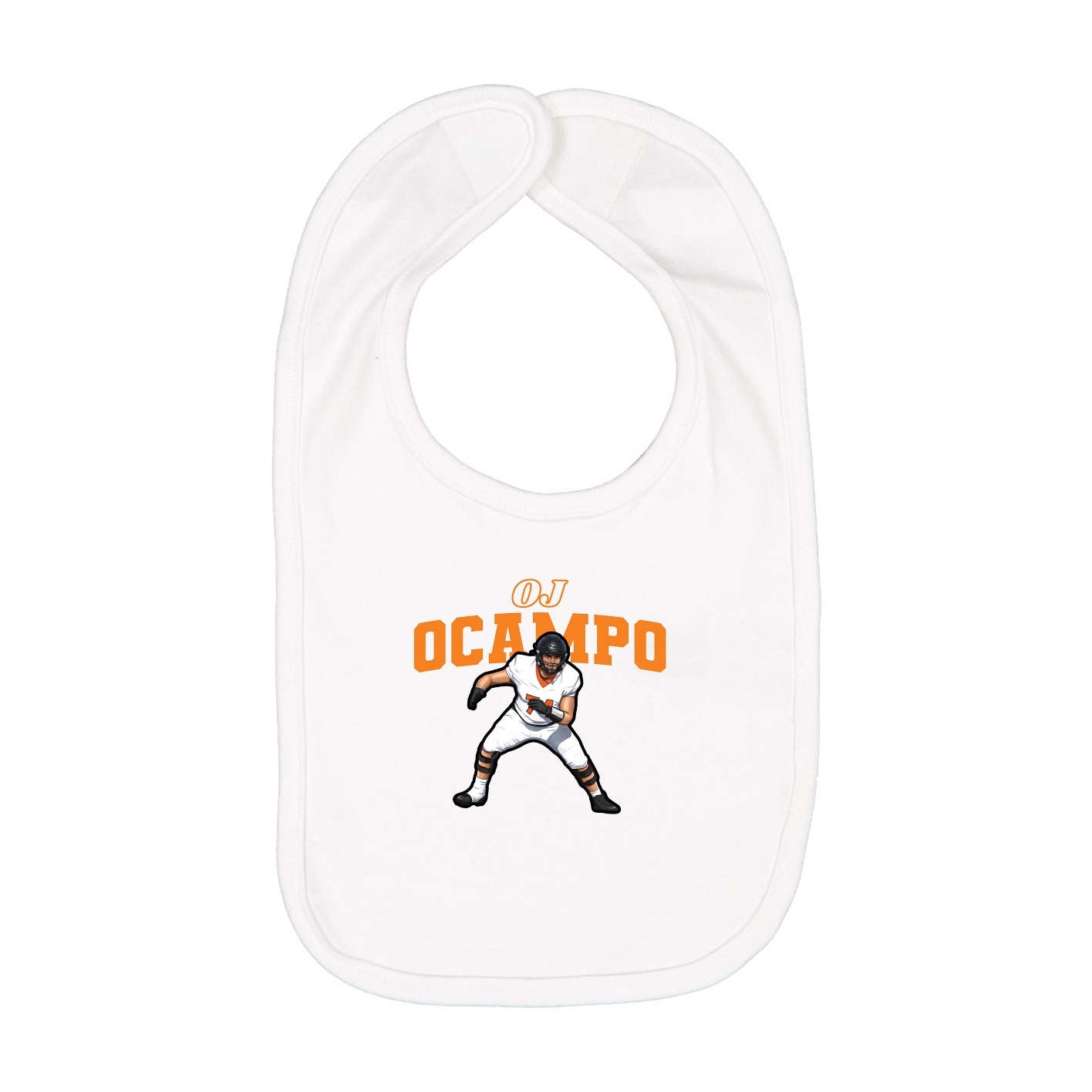 Infant Bib — Name Arch in White