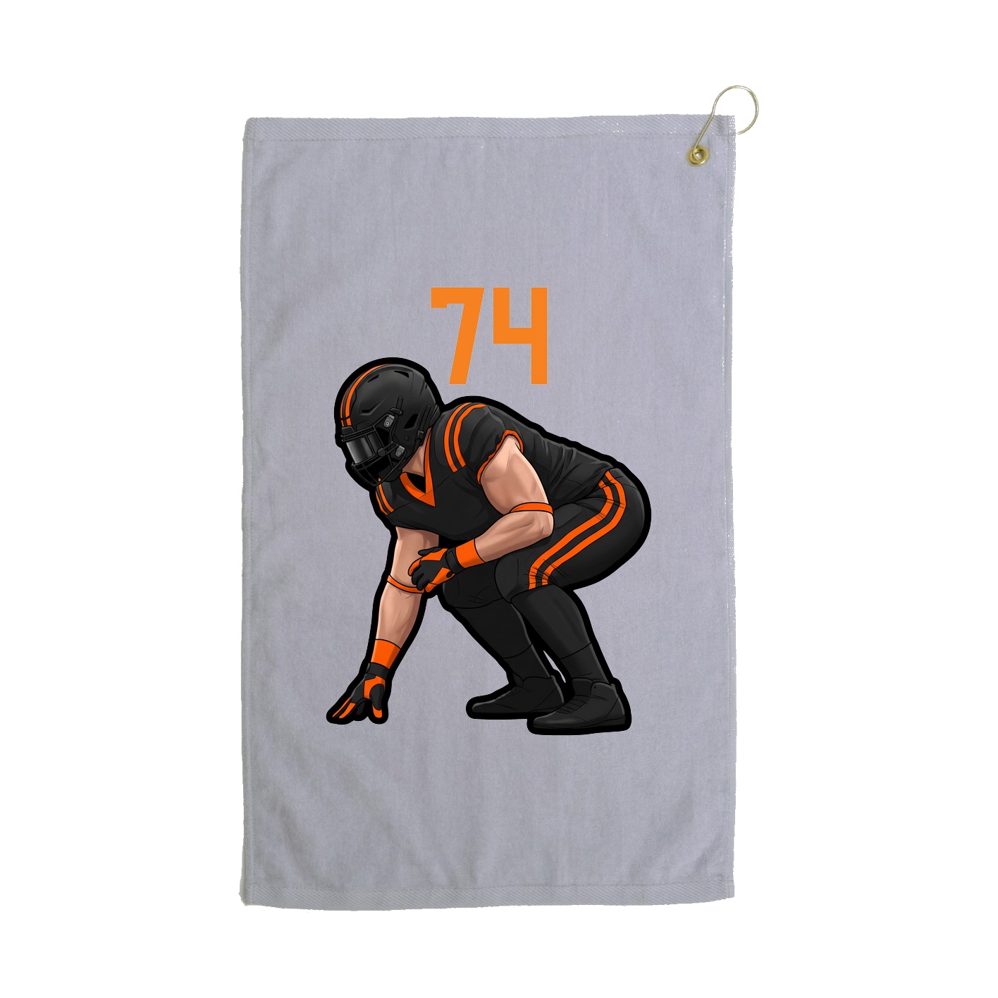 Golf Towel — Number Top in Grey