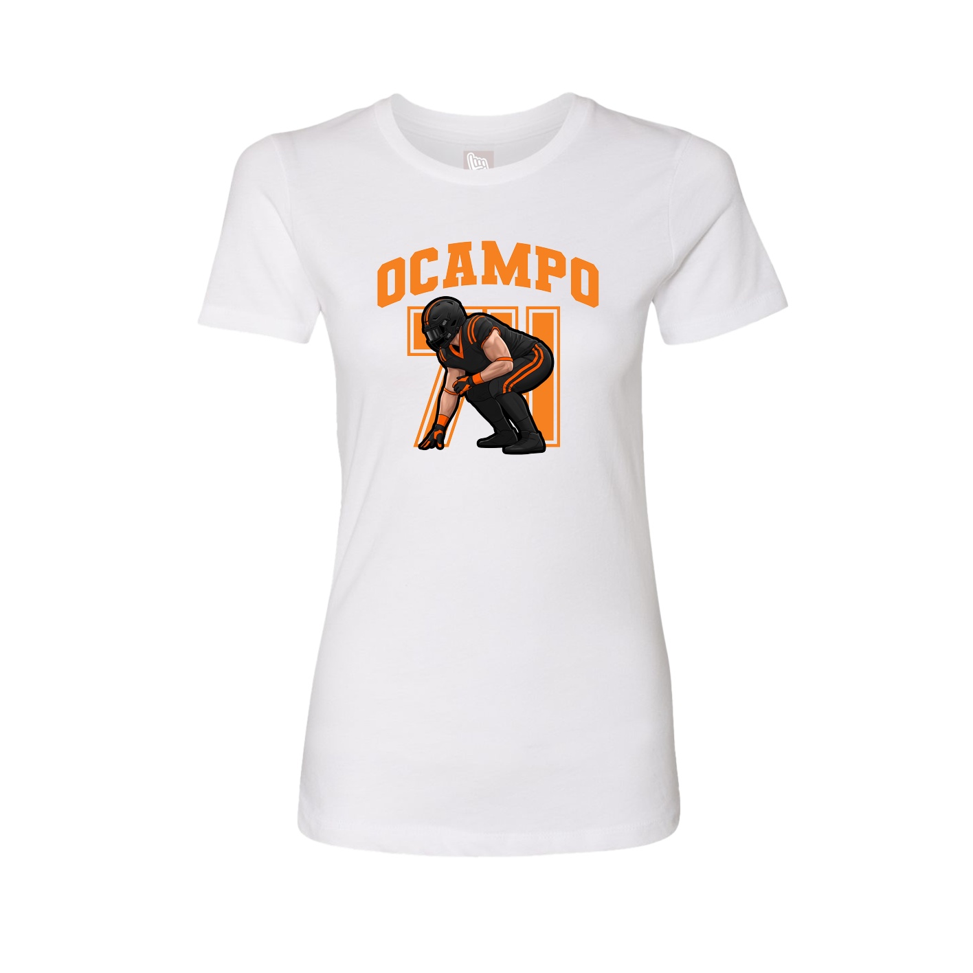 Fitted Women's Tee — Number in White