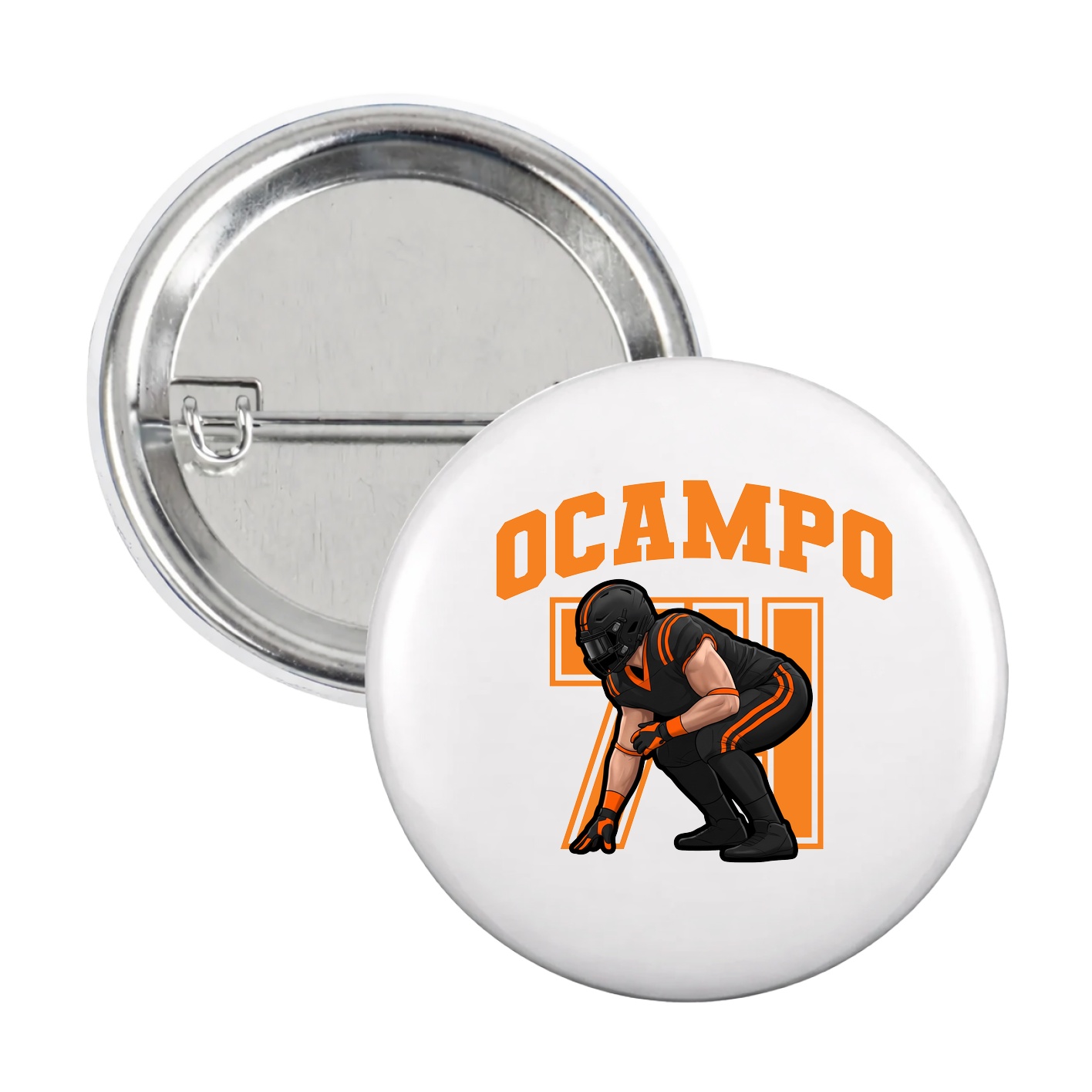 Game Day Button — Number in White