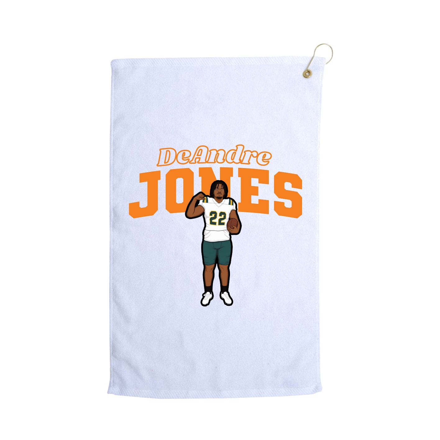 Golf Towel — Name Arch in White