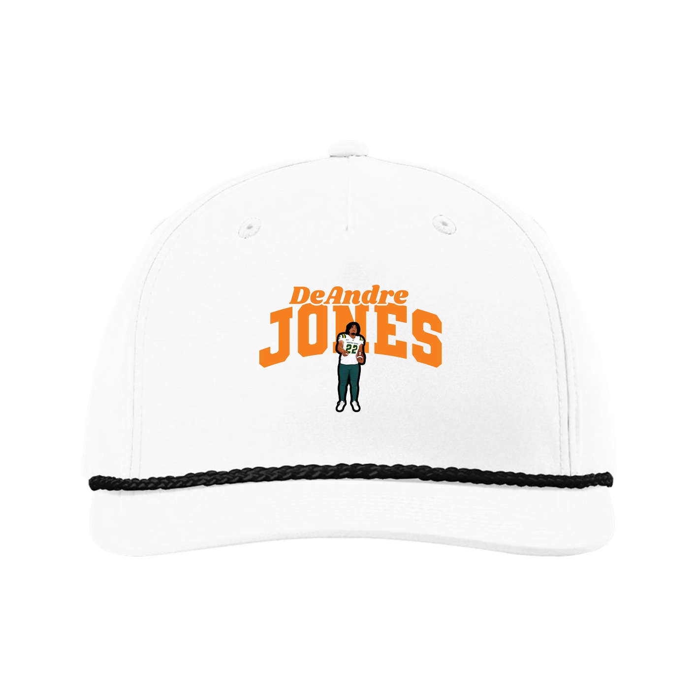Five-Panel Classic Rope Cap — Signature Arch in White