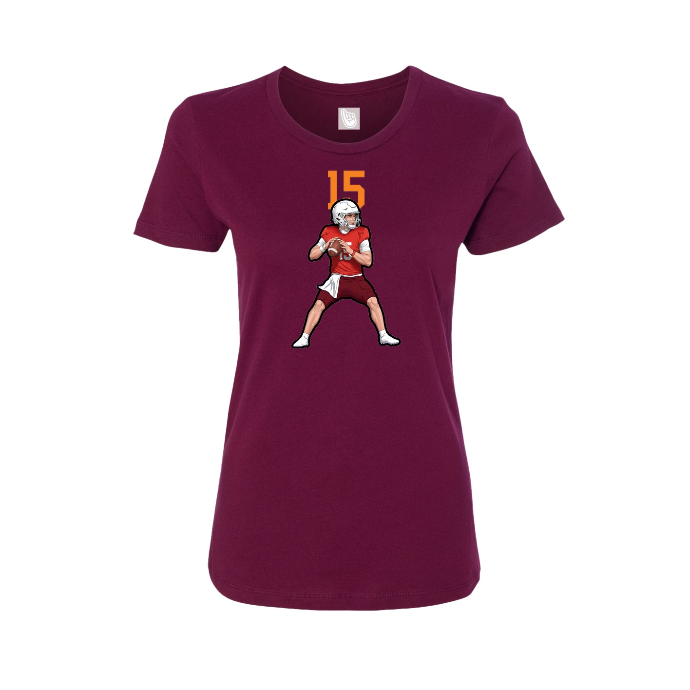 Fitted Women's Tee — Number Top in Maroon