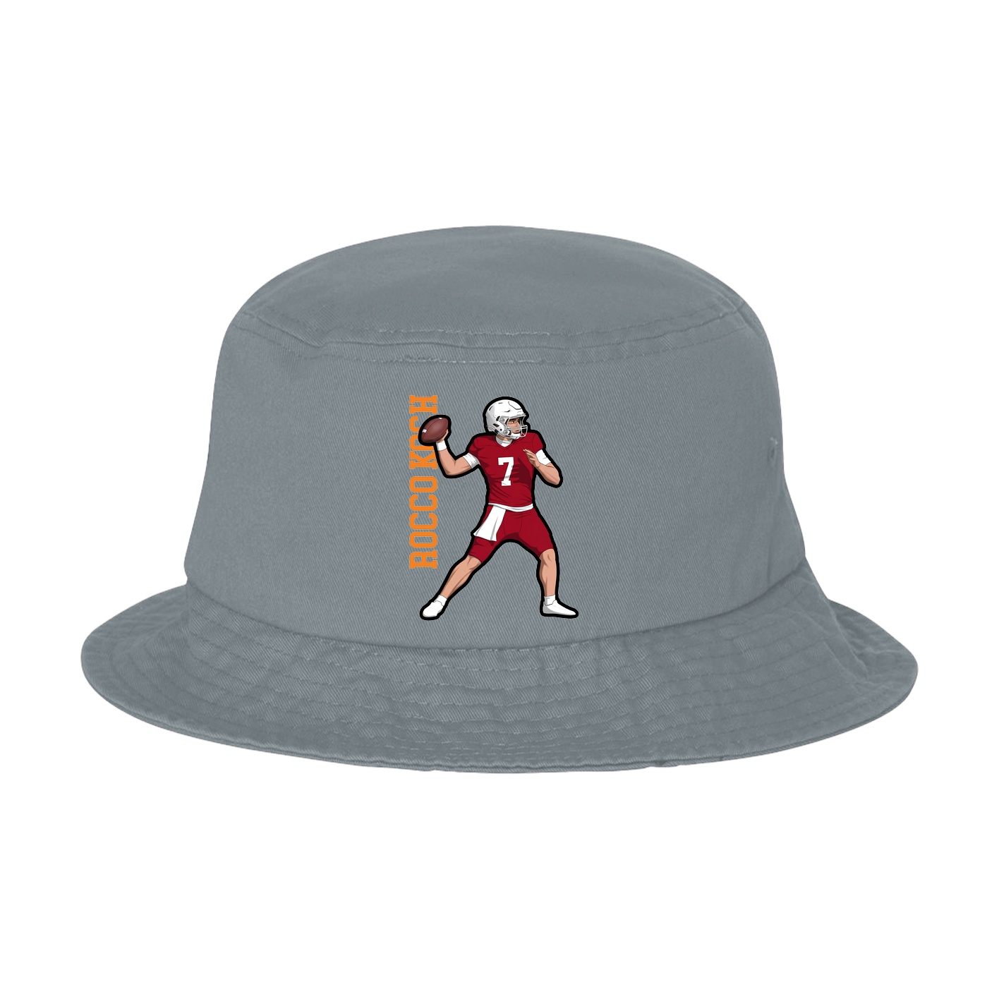 Bucket Cap — Name Vertical in Grey