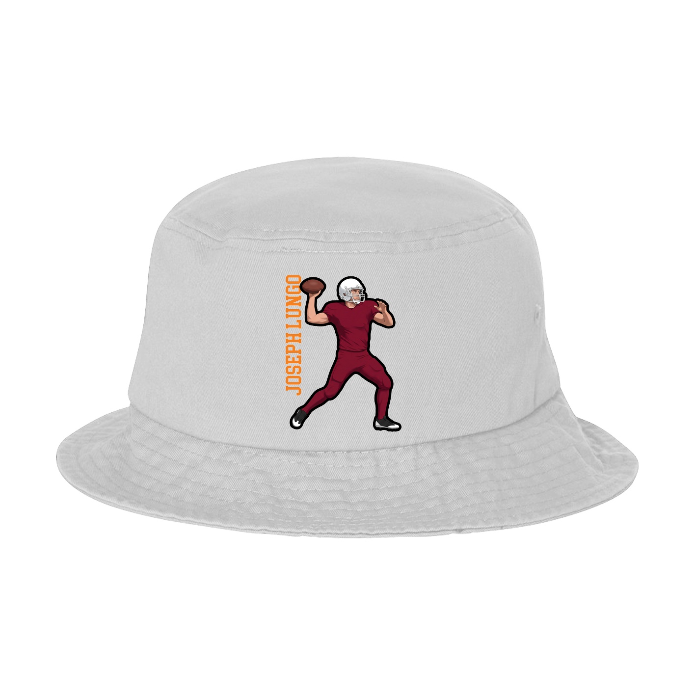 Bucket Cap — Name Vertical in White