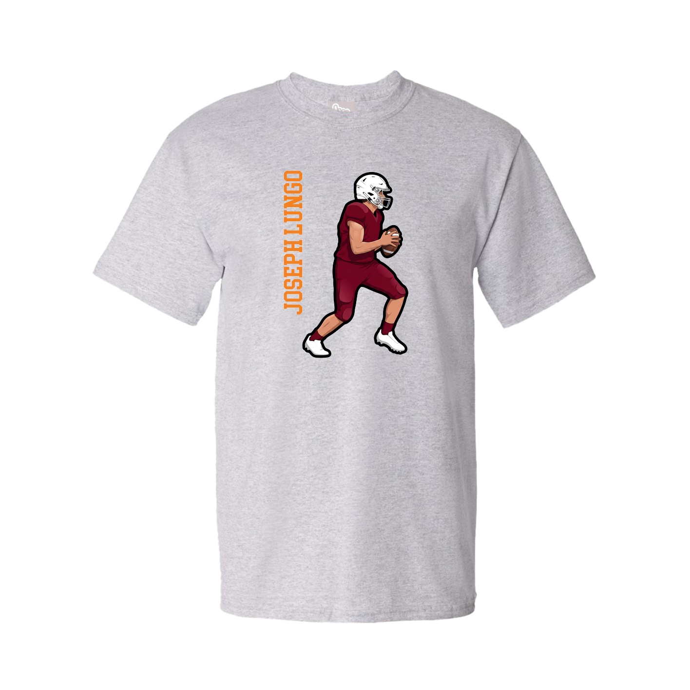 Youth Tee — Name Vertical in Grey
