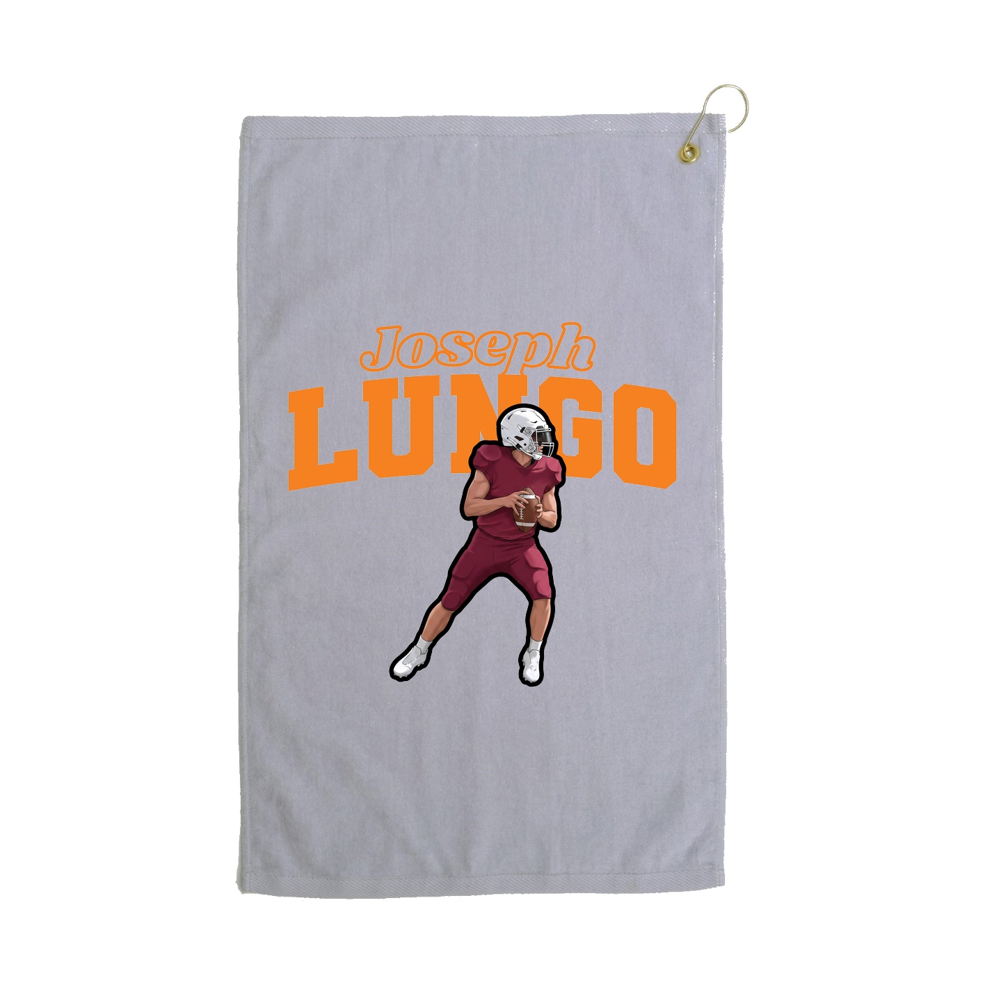 Golf Towel — Name Arch in Grey
