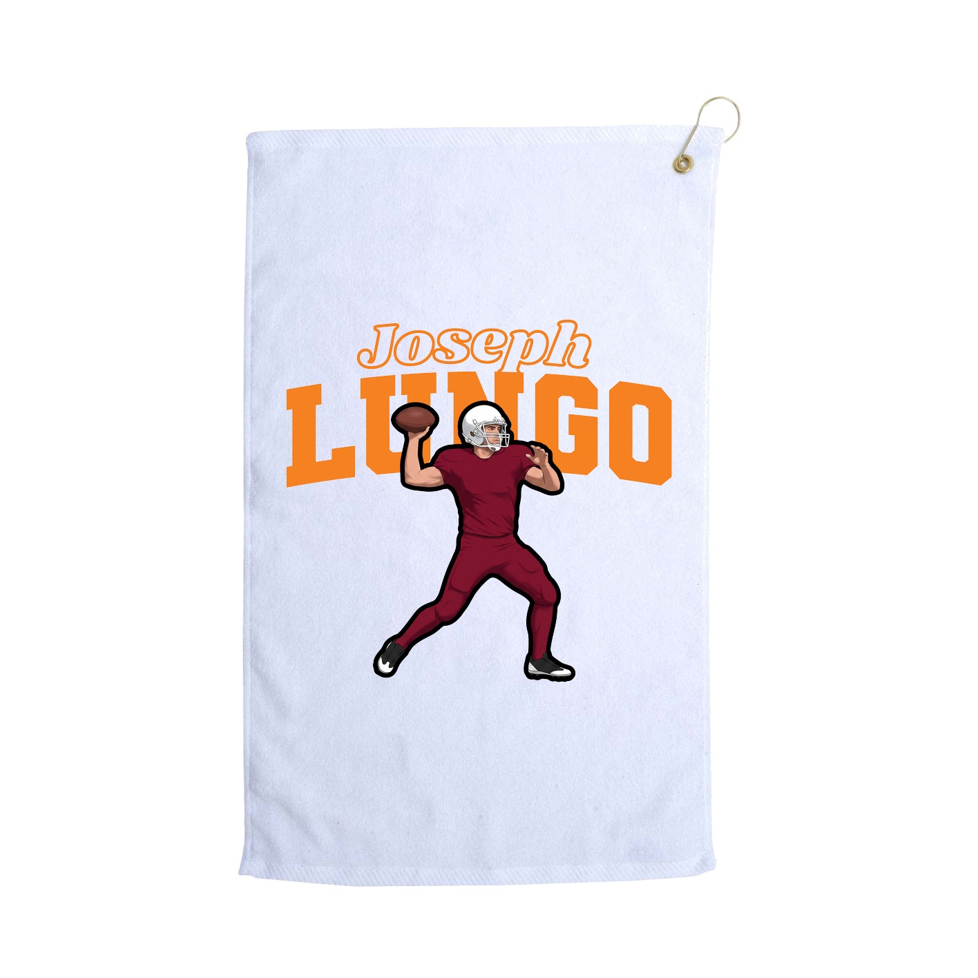 Golf Towel — Name Arch in White