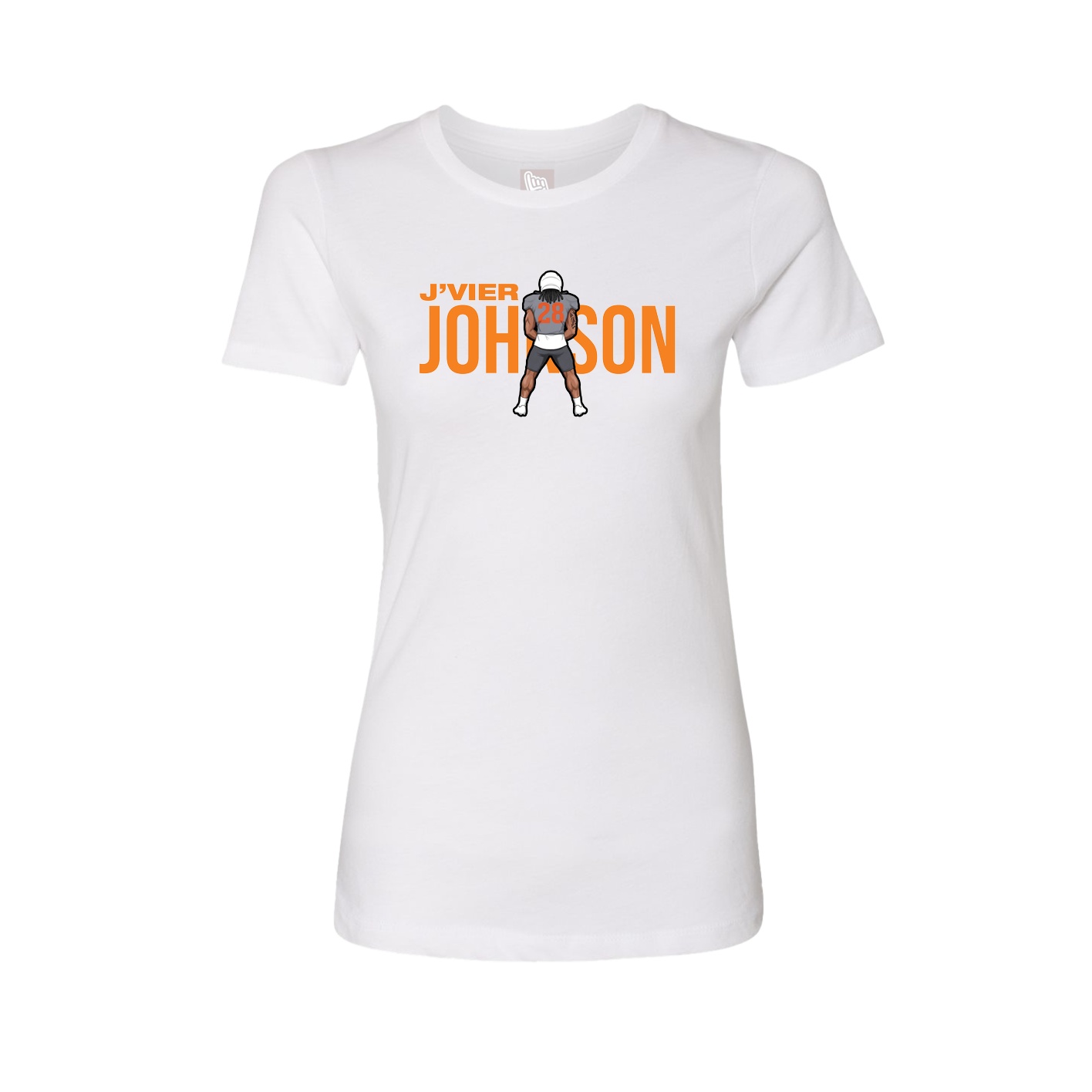 Fitted Women's Tee — Player Name in White