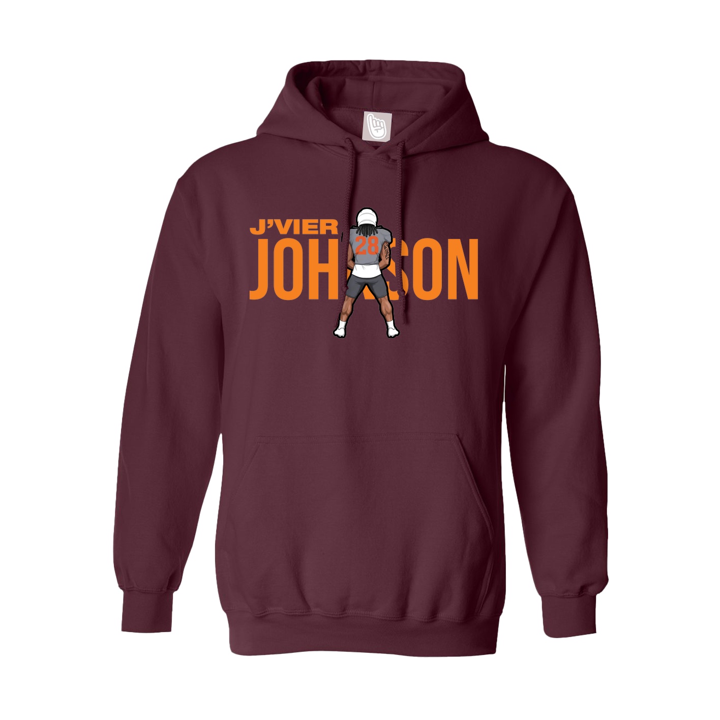 Hoodie — Player Name in Maroon