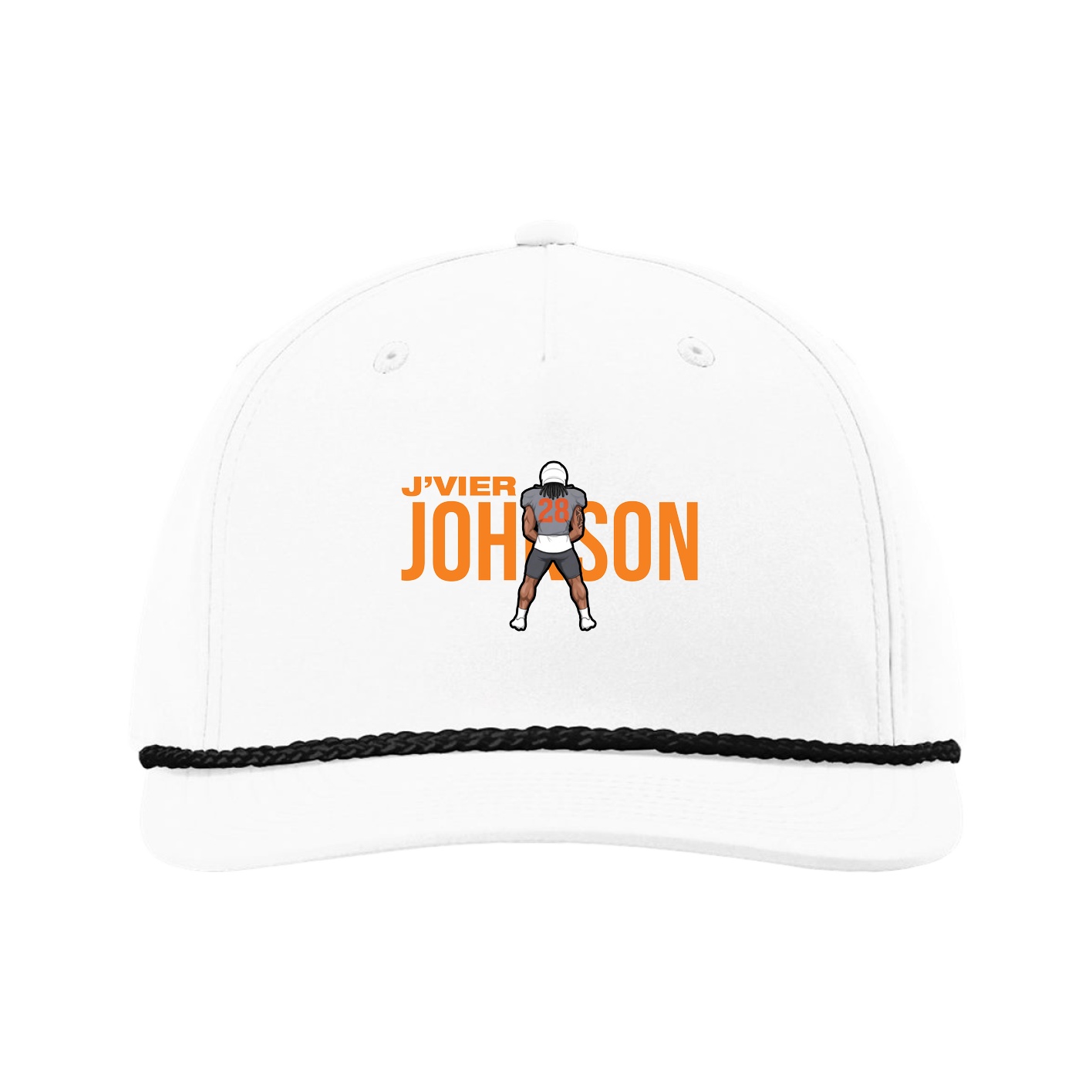Five-Panel Classic Rope Cap — Player Name in White