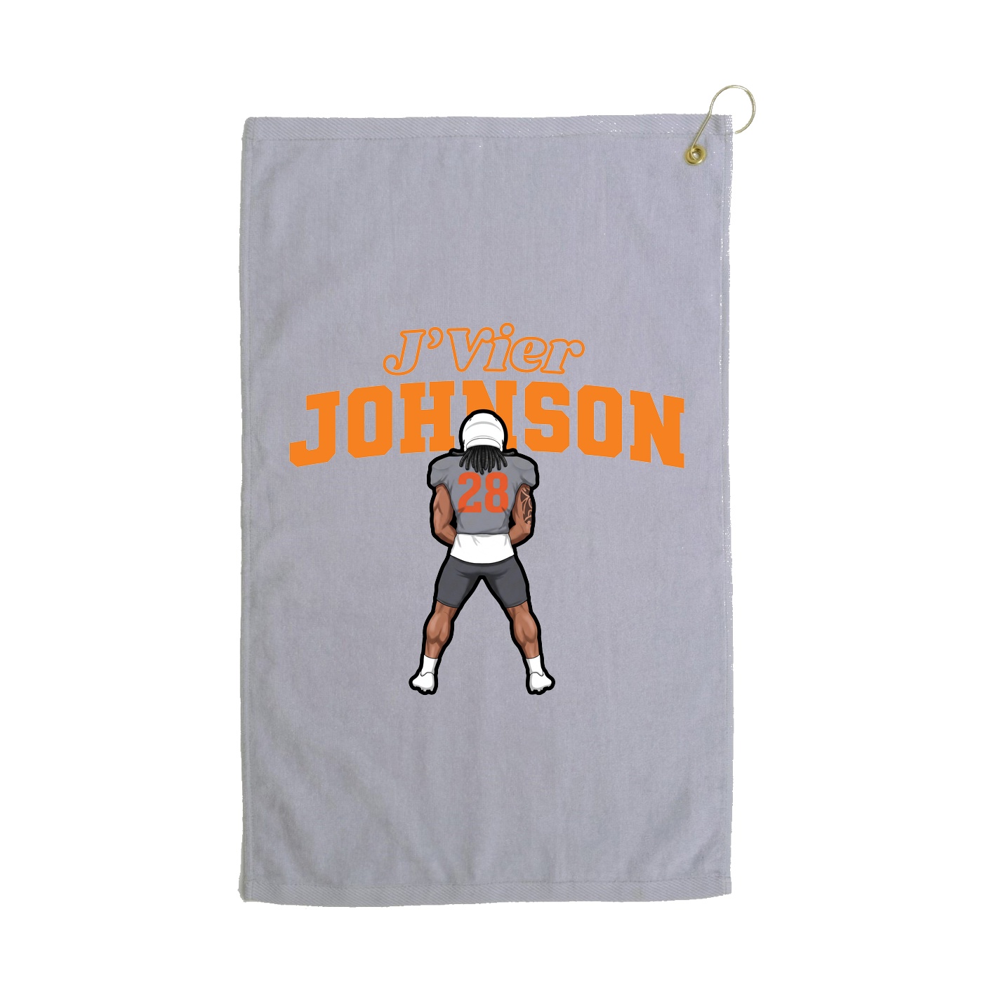 Golf Towel — Name Arch in Grey