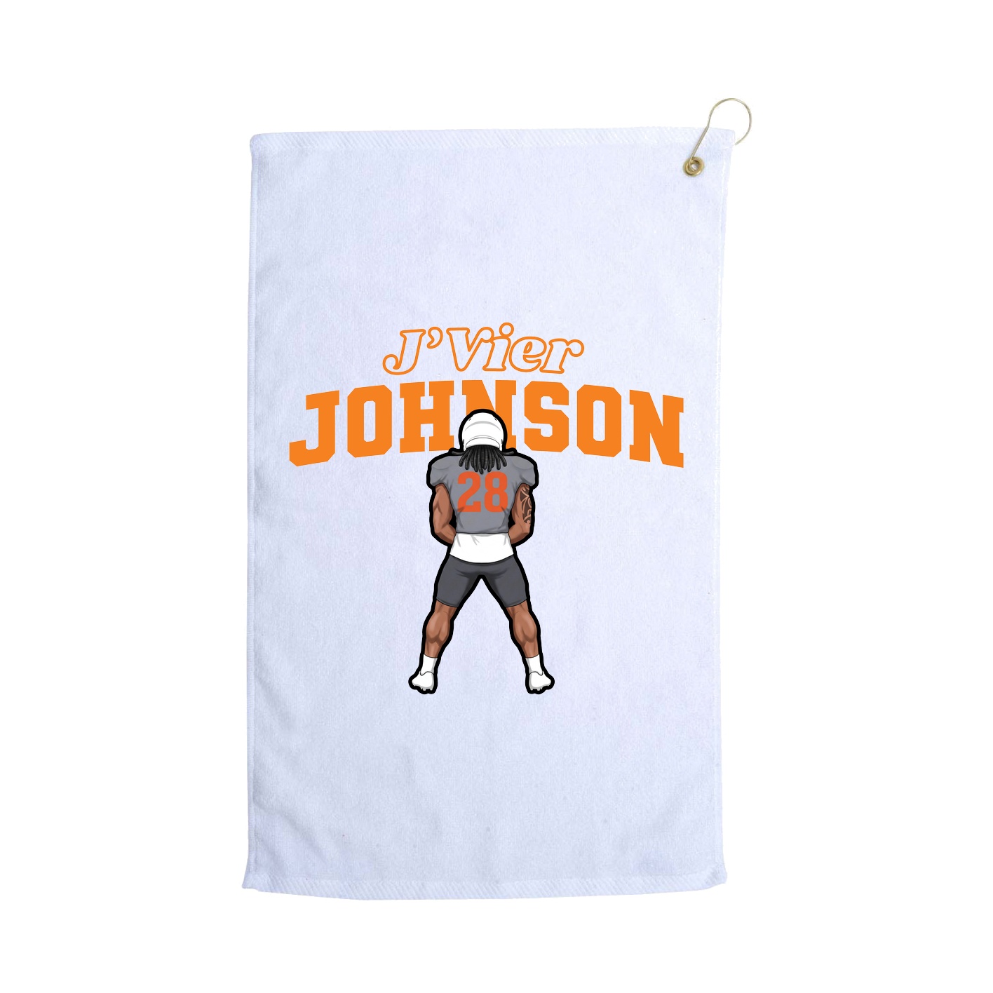 Golf Towel — Name Arch in White