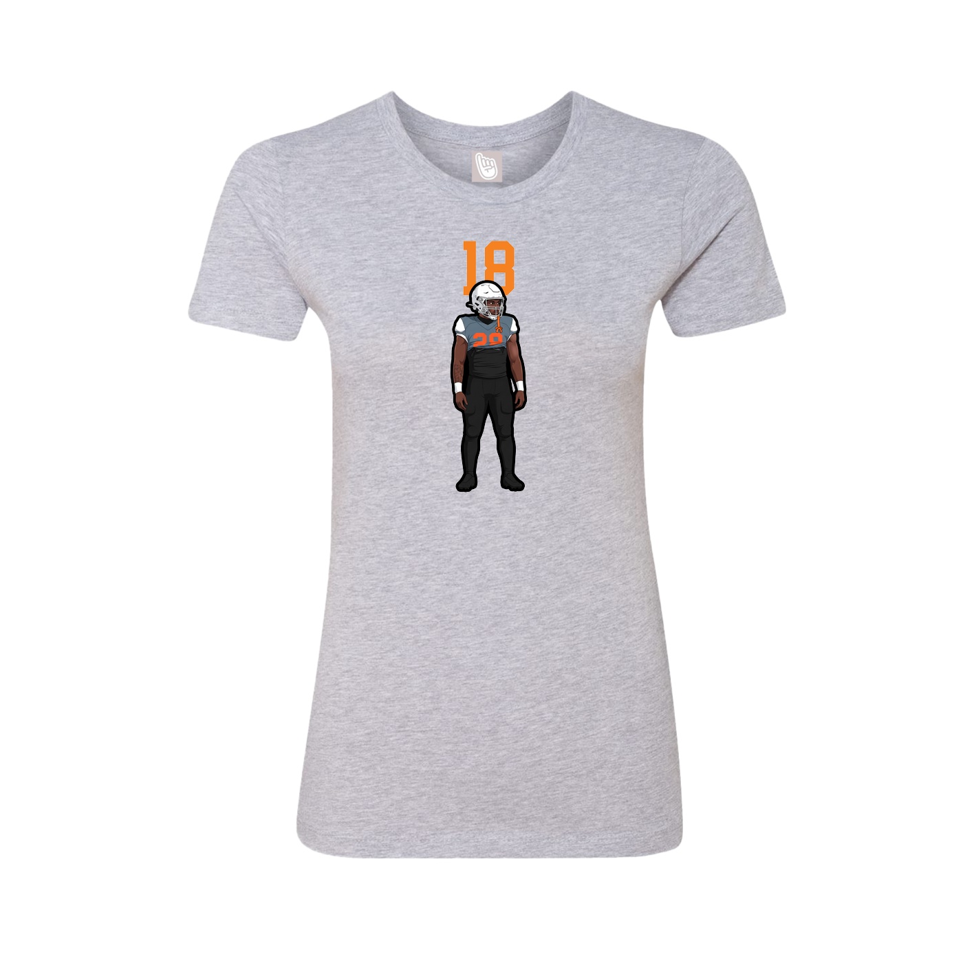 Fitted Women's Tee — Number Top in Grey