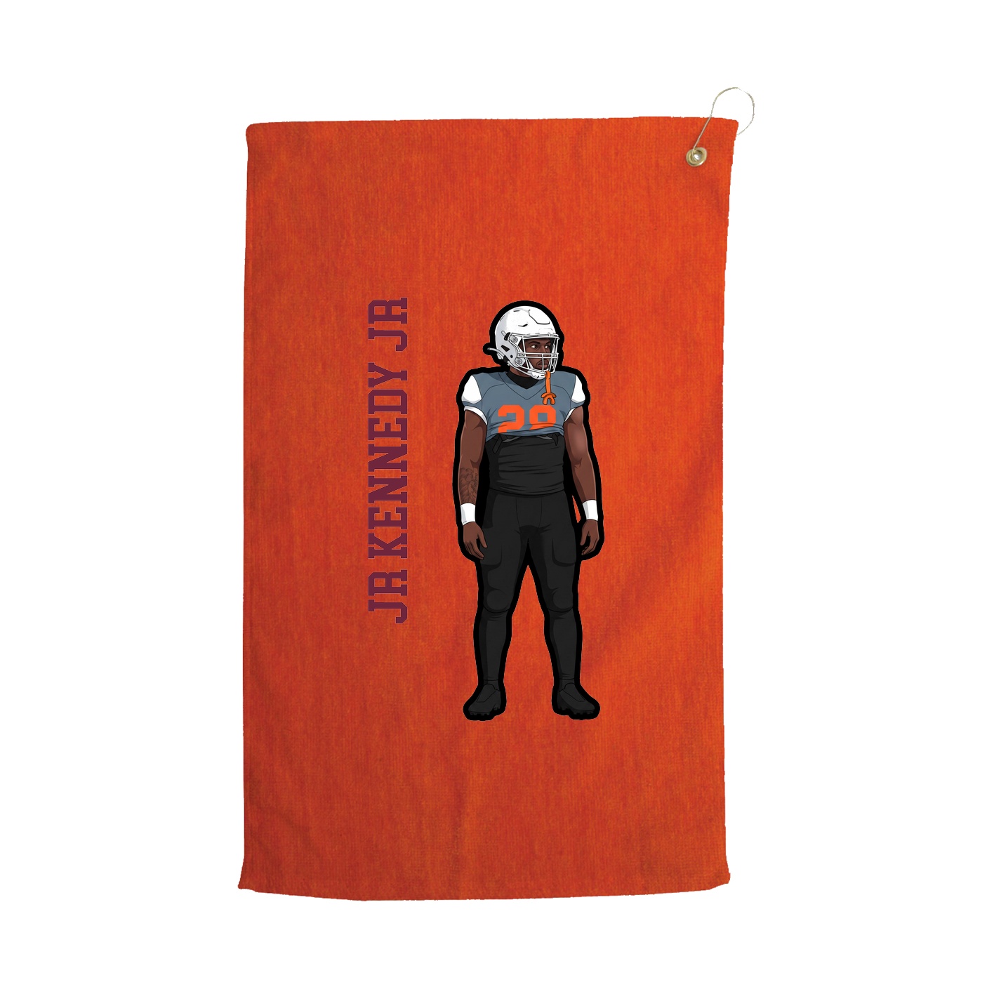 Golf Towel — Name Vertical in Orange