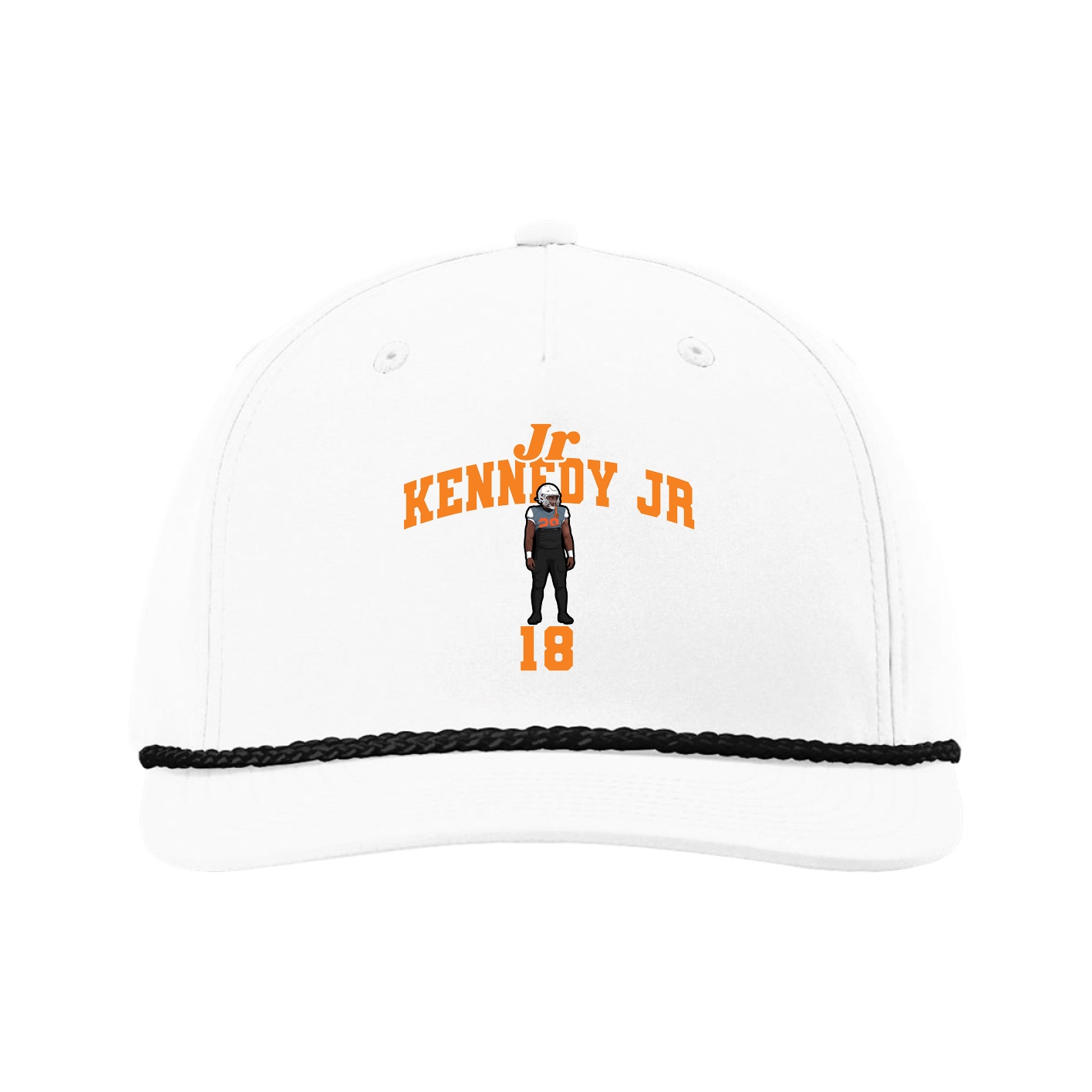Five-Panel Classic Rope Cap — Signature Arch in White