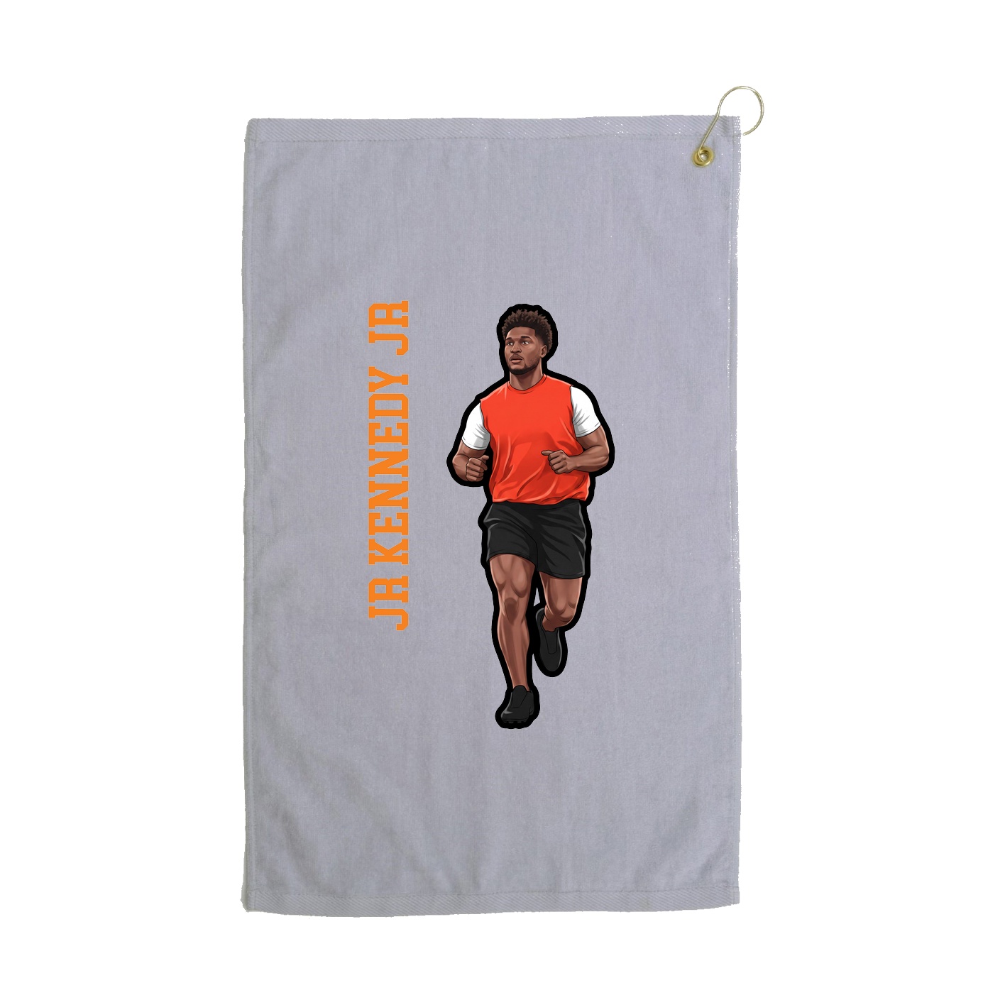 Golf Towel — Name Vertical in Grey