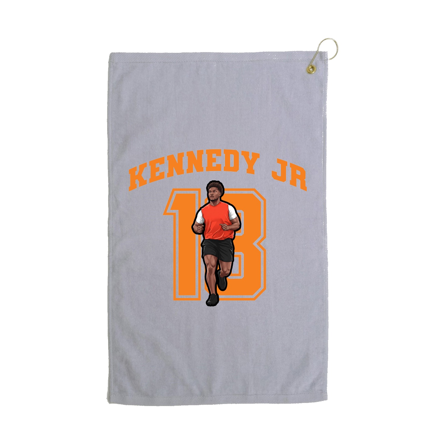 Golf Towel — Number in Grey