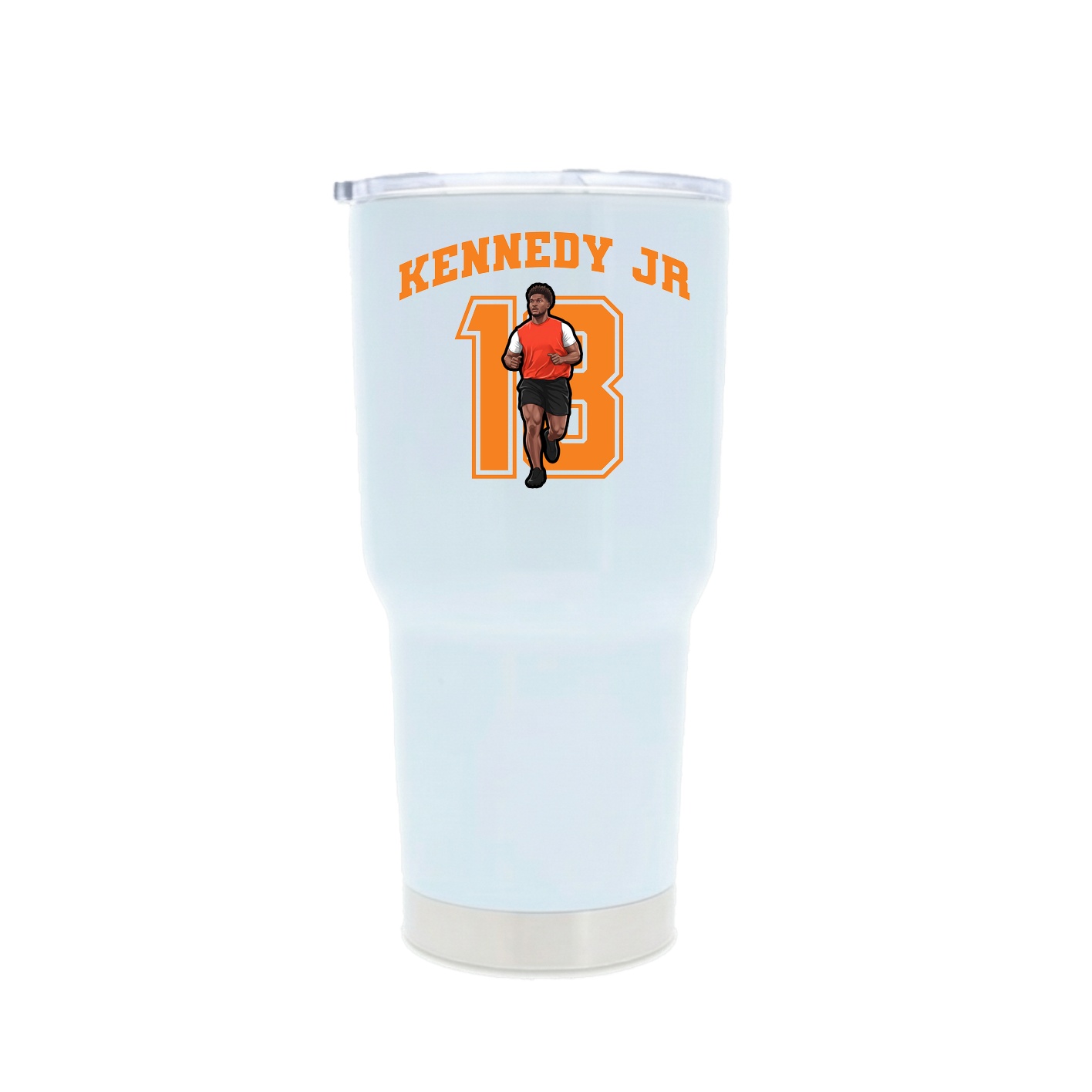 30oz Stainless Steel Tumbler — Number in White