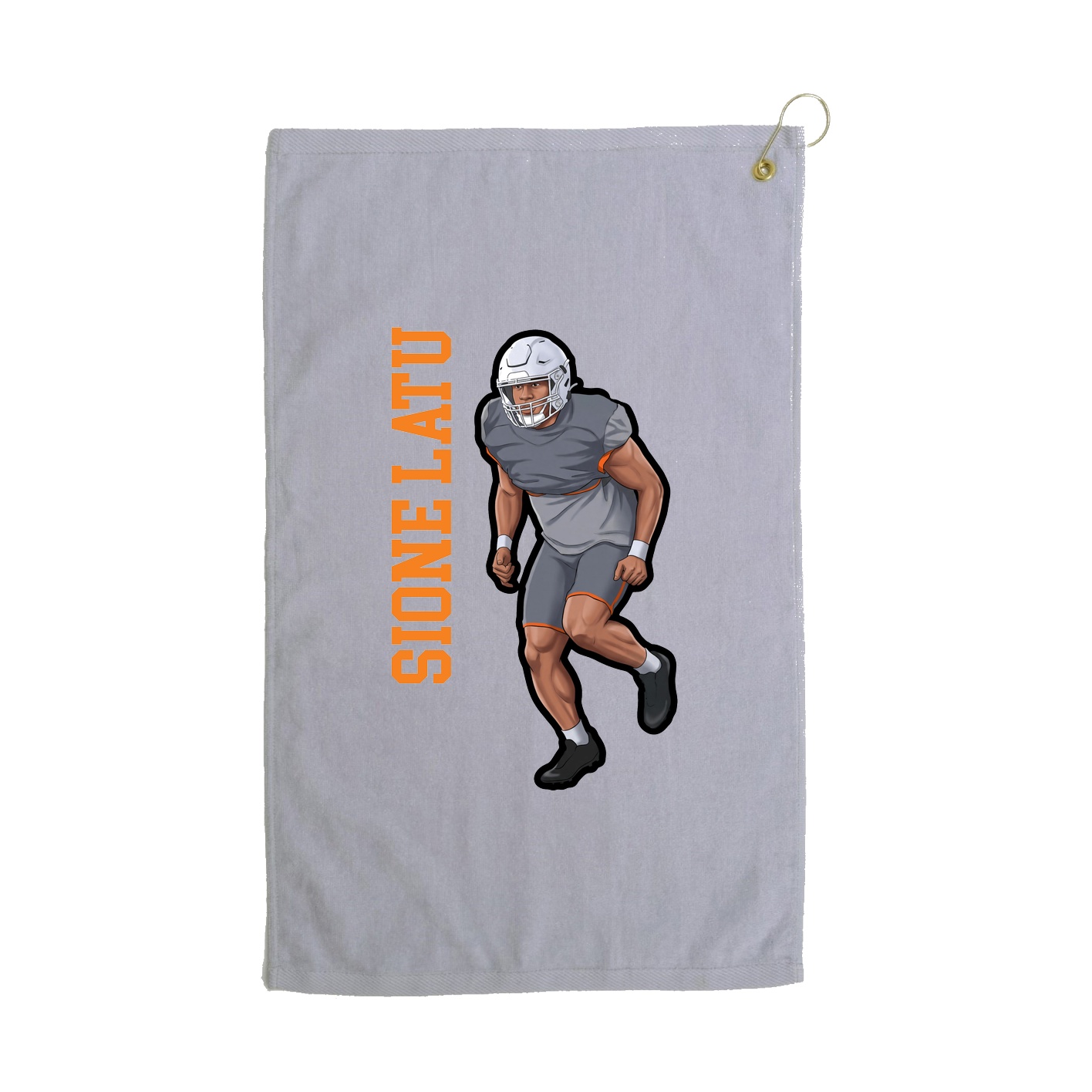 Golf Towel — Name Vertical in Grey