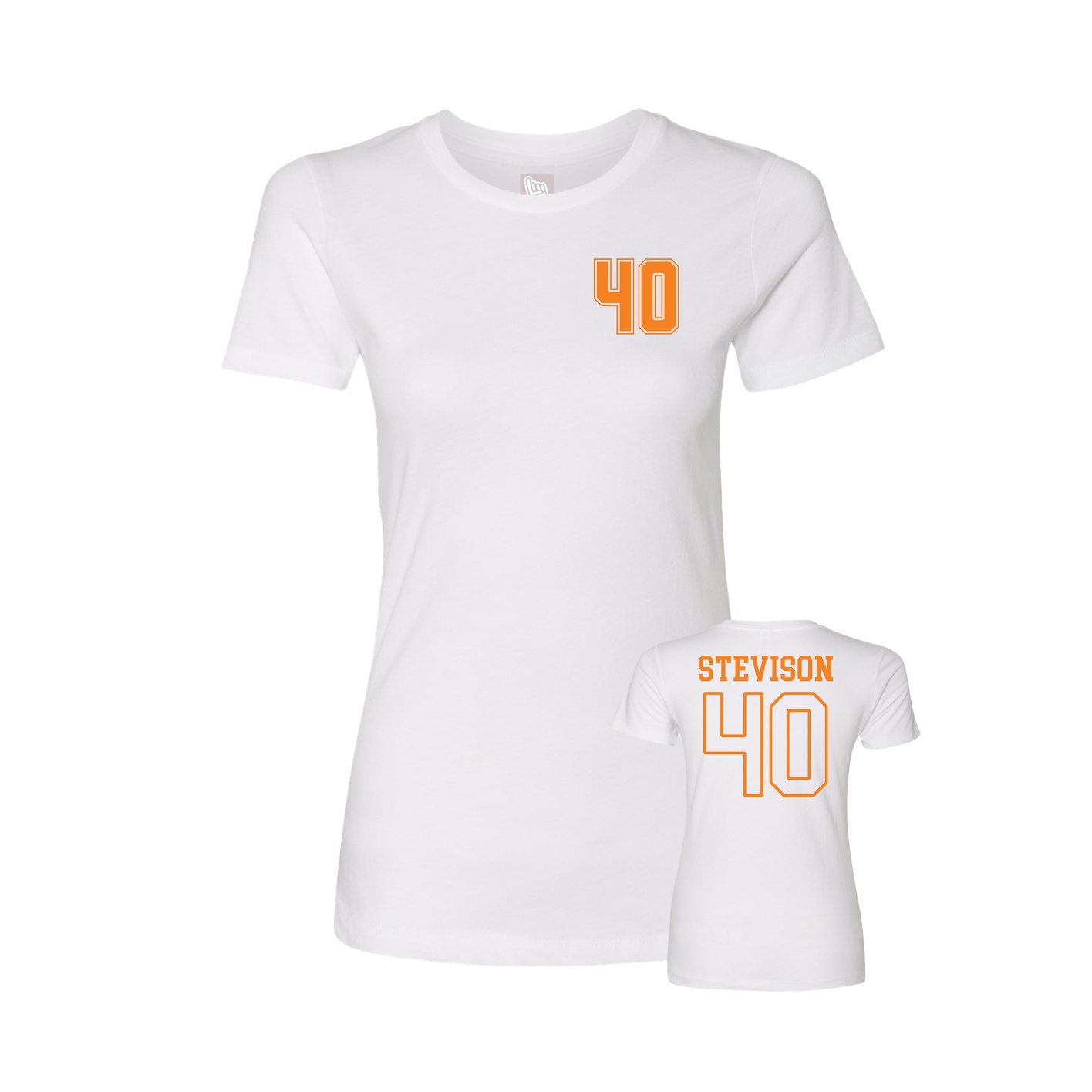 Fitted Women's Tee — Chest Back in White