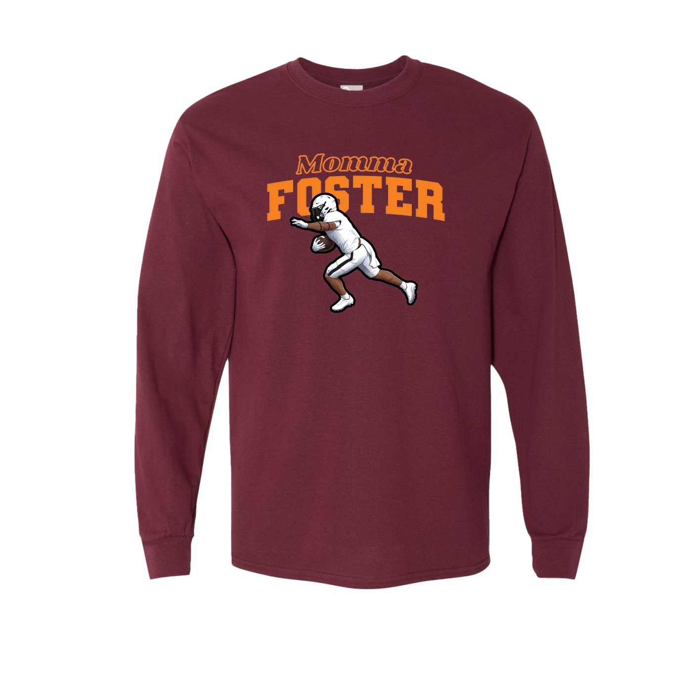 Long Sleeve Tee — Mothers Day Block in Maroon