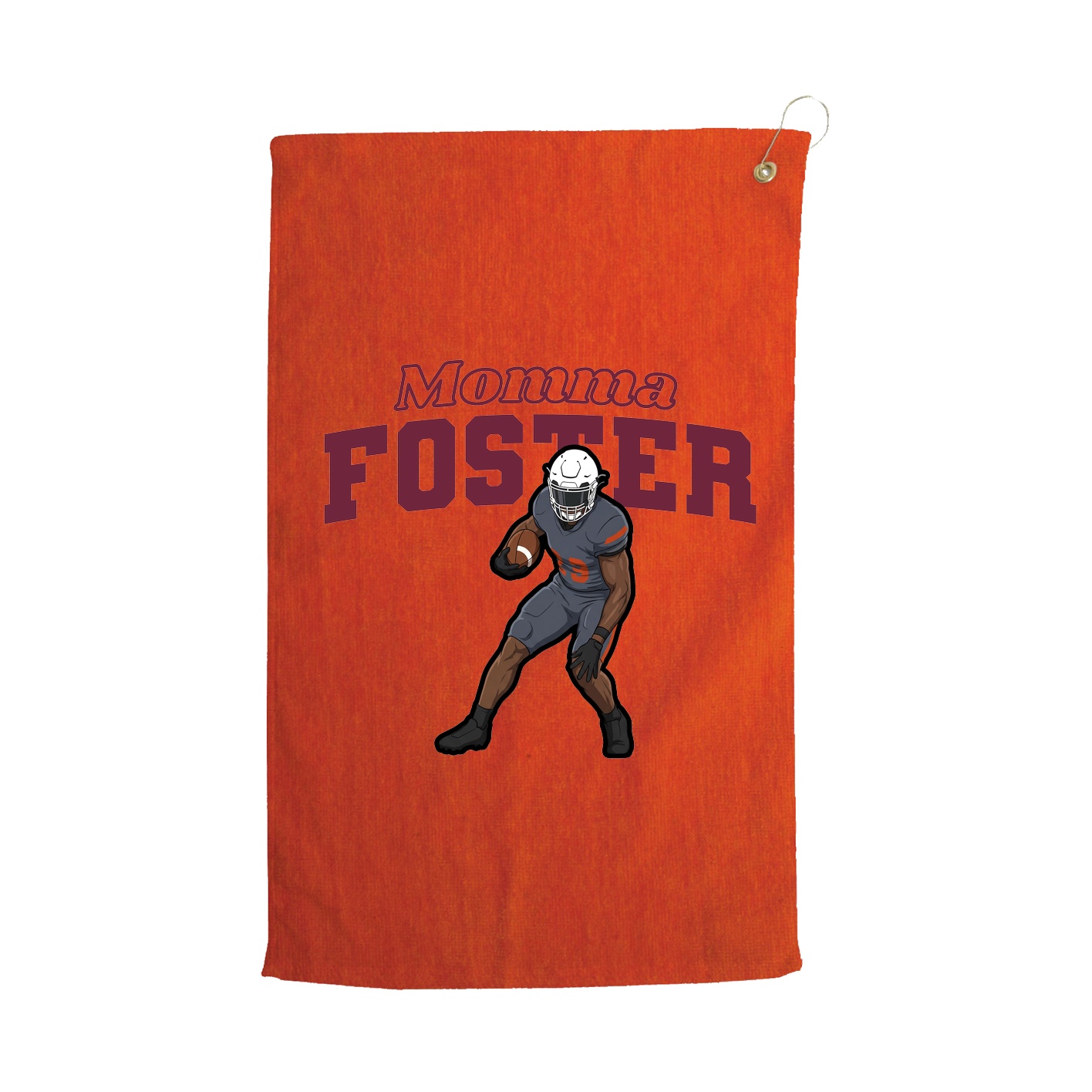 Golf Towel — Mothers Day Block in Orange
