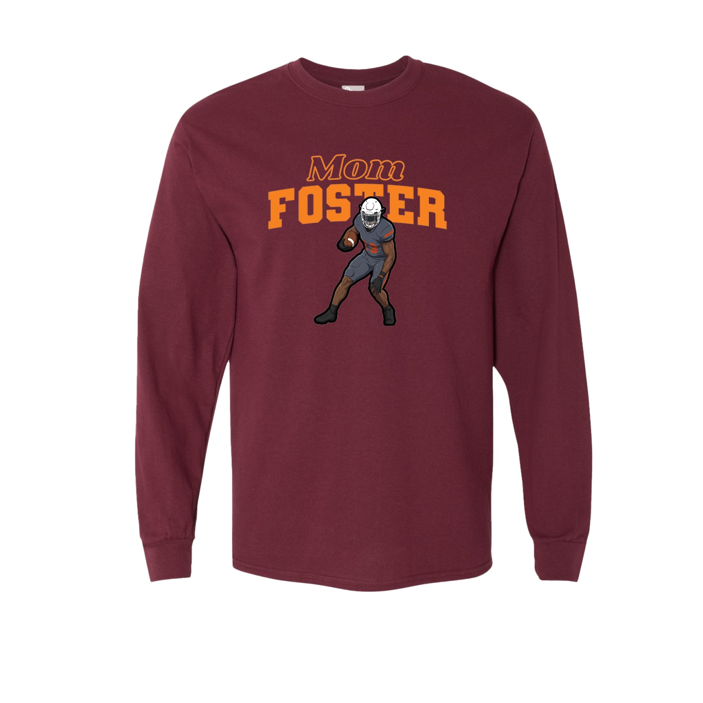 Long Sleeve Tee — Mothers Day Block in Maroon