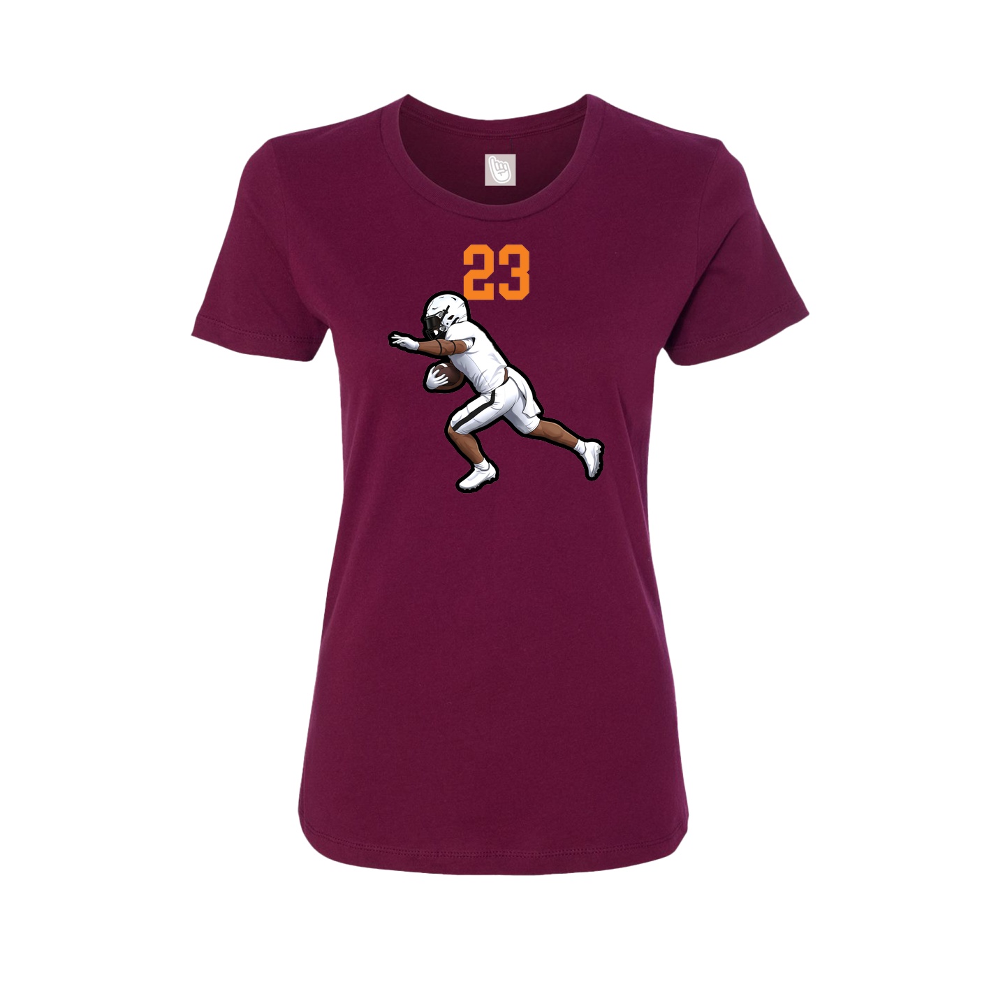 Fitted Women's Tee — Number Top in Maroon