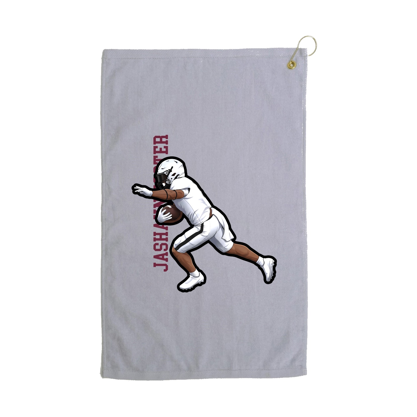 Golf Towel — Name Vertical in Grey