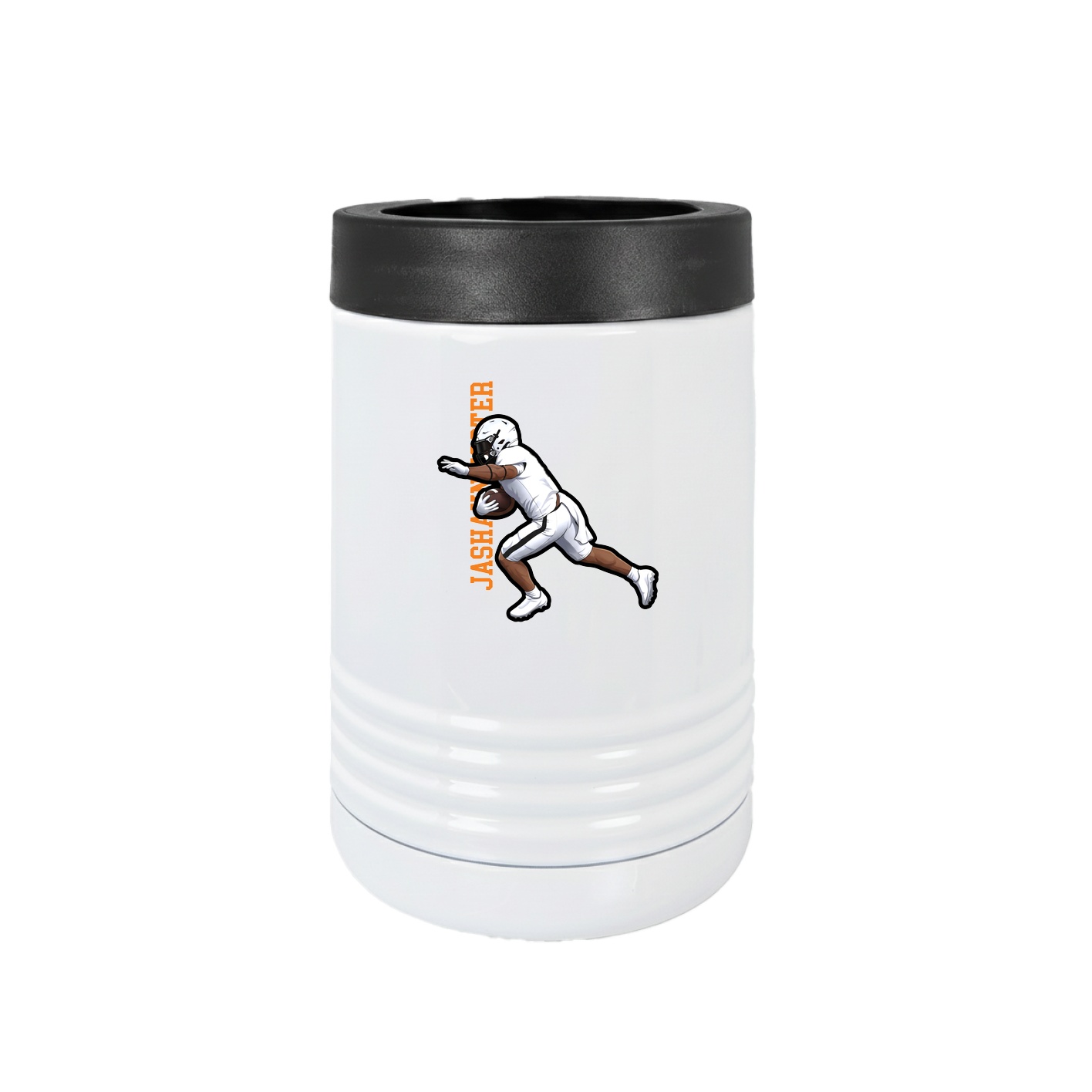 Beverage Holder — Name Vertical in White