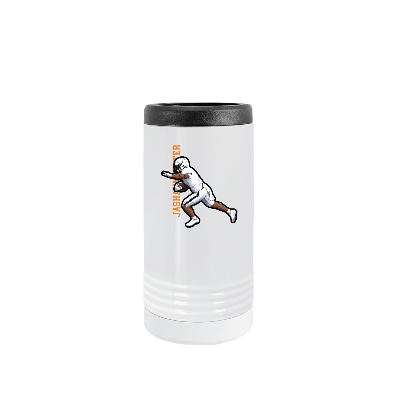 Slim Beverage Holder — Name Vertical in White