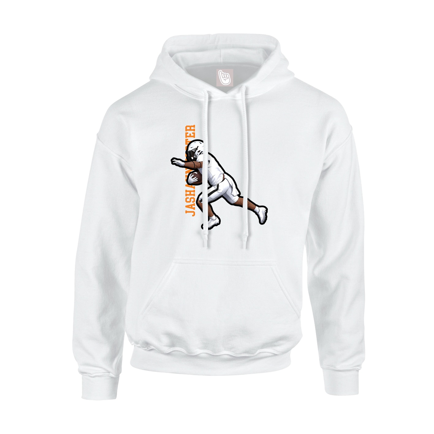 Hoodie — Name Vertical in White