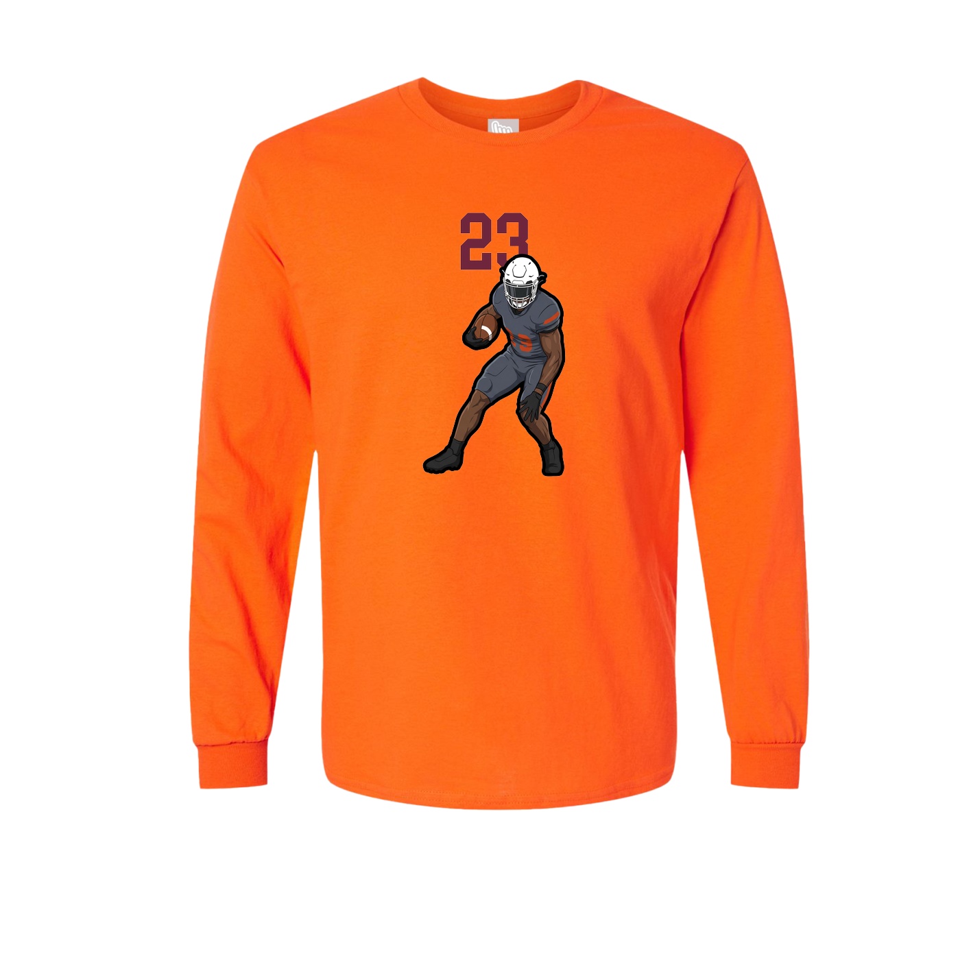Long Sleeve Tee — Number Top in Orange