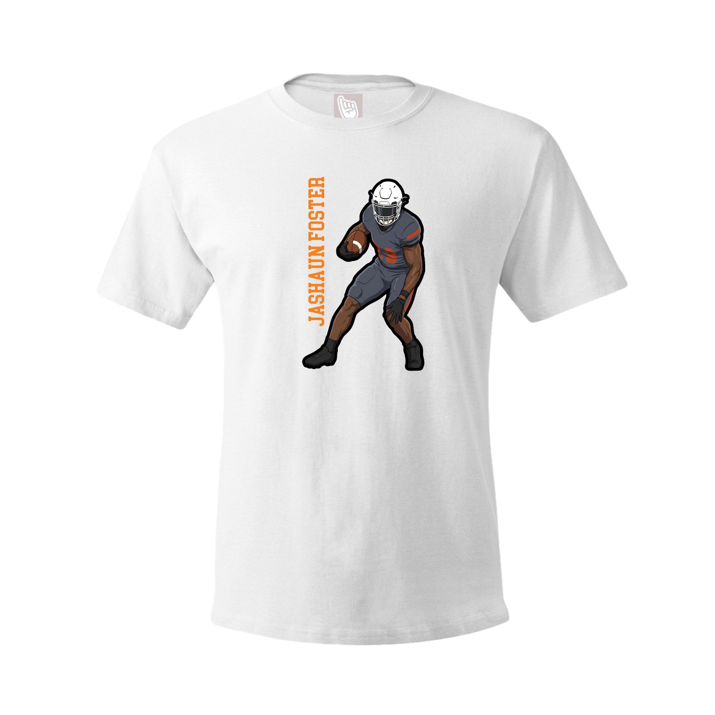 Youth Tee — Name Vertical in White