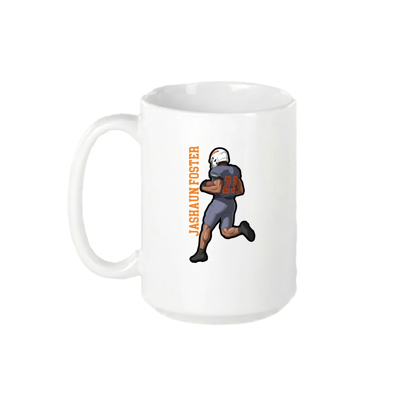 15oz Coffee Mug — Name Vertical in White