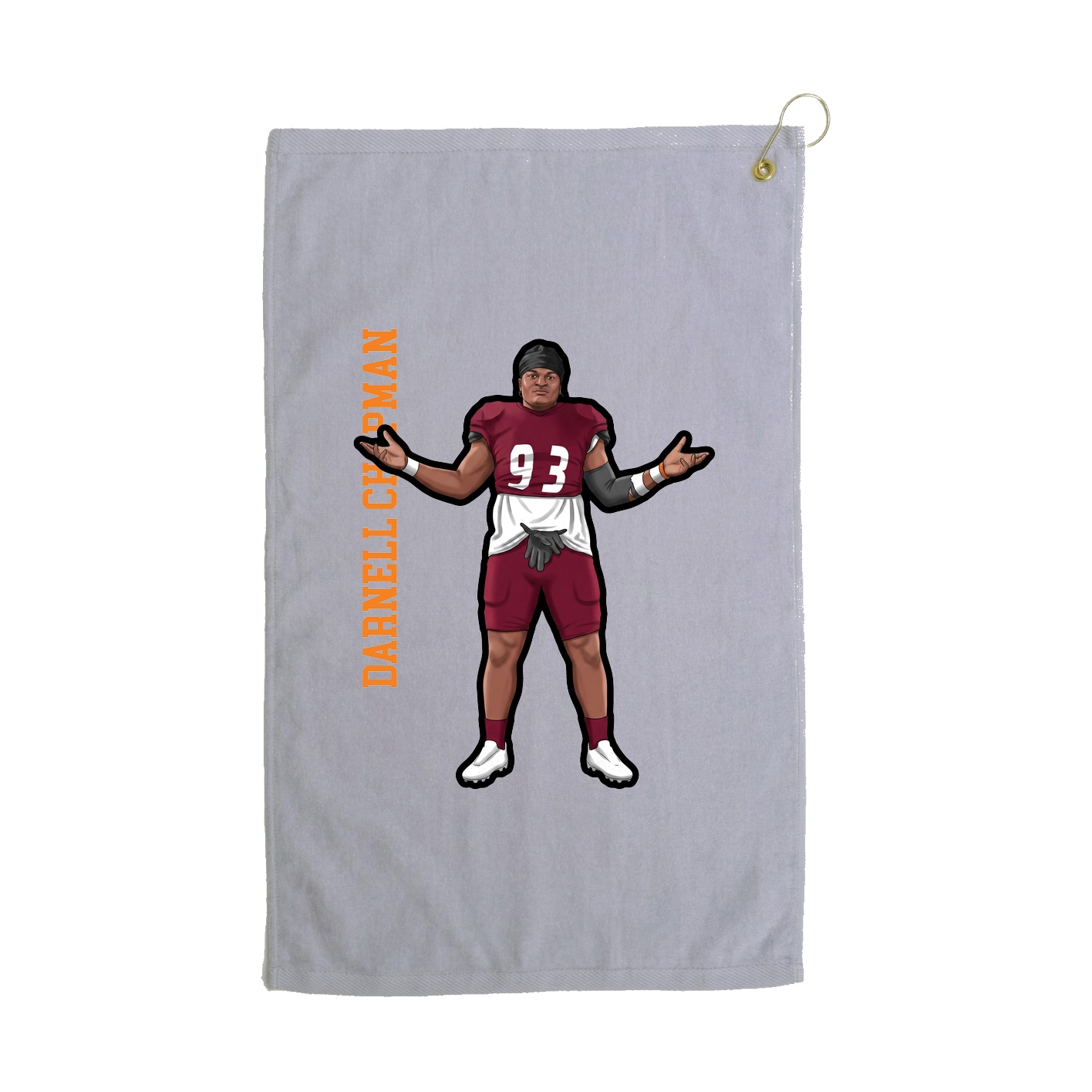 Golf Towel — Name Vertical in Grey