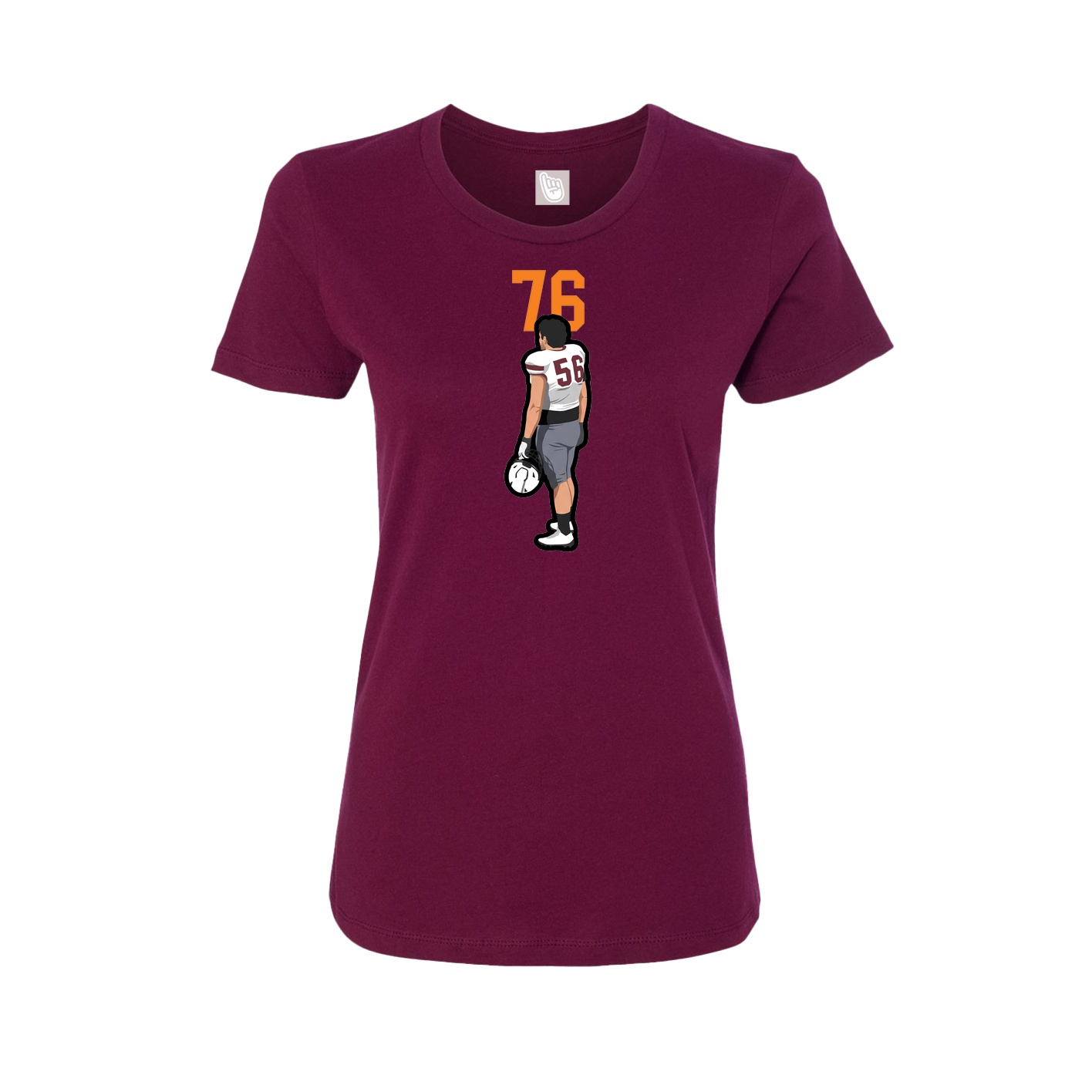 Fitted Women's Tee — Number Top in Maroon
