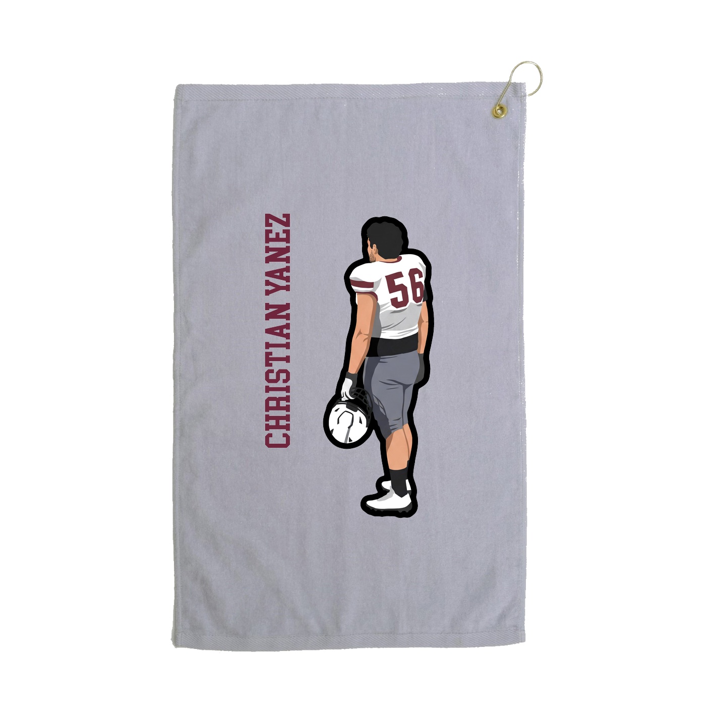 Golf Towel — Name Vertical in Grey