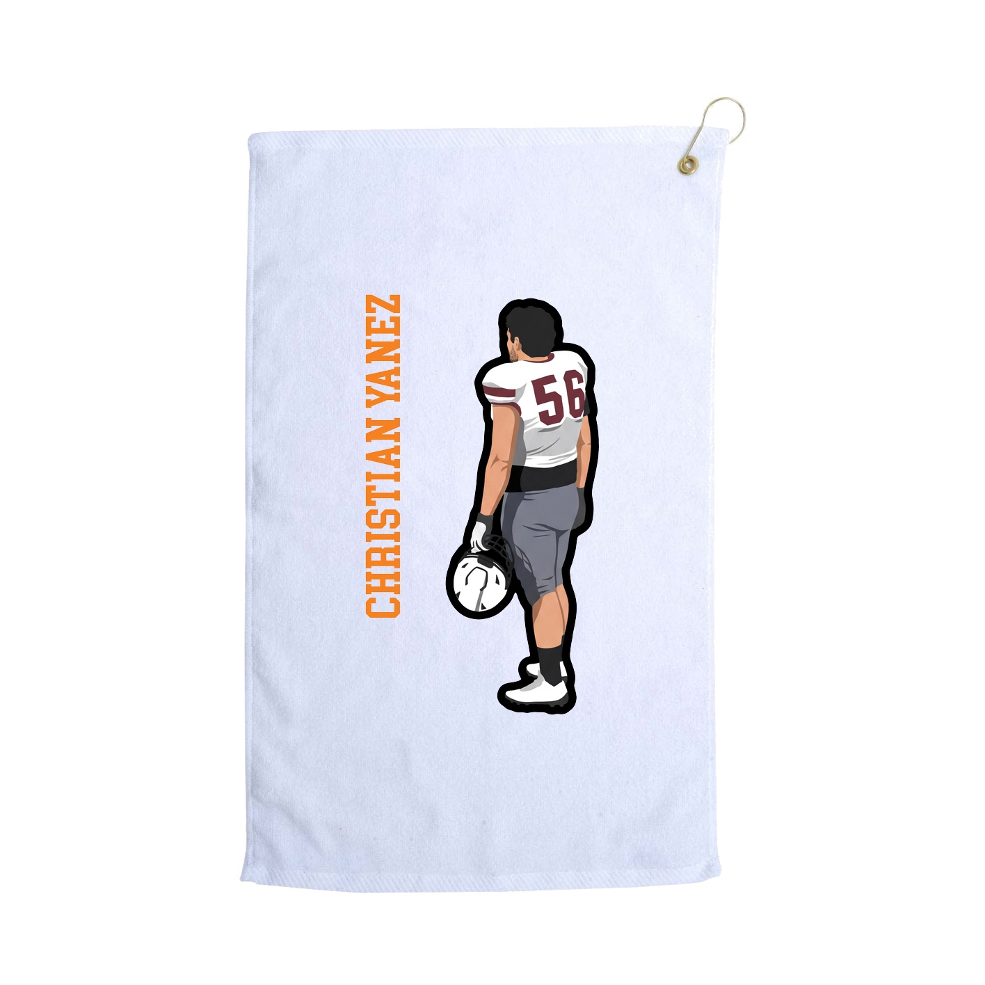 Golf Towel — Name Vertical in White