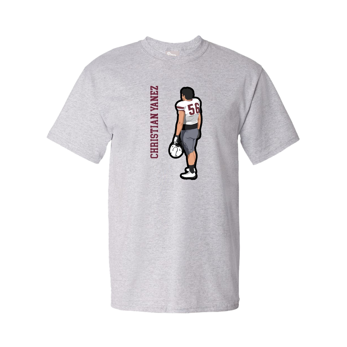 Youth Tee — Name Vertical in Grey