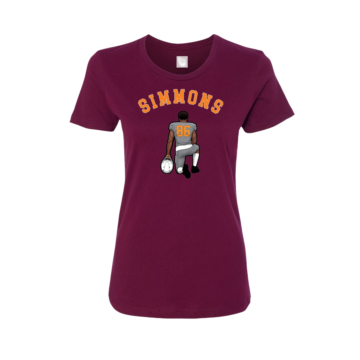 Fitted Women's Tee — Shirsey Arch in Maroon