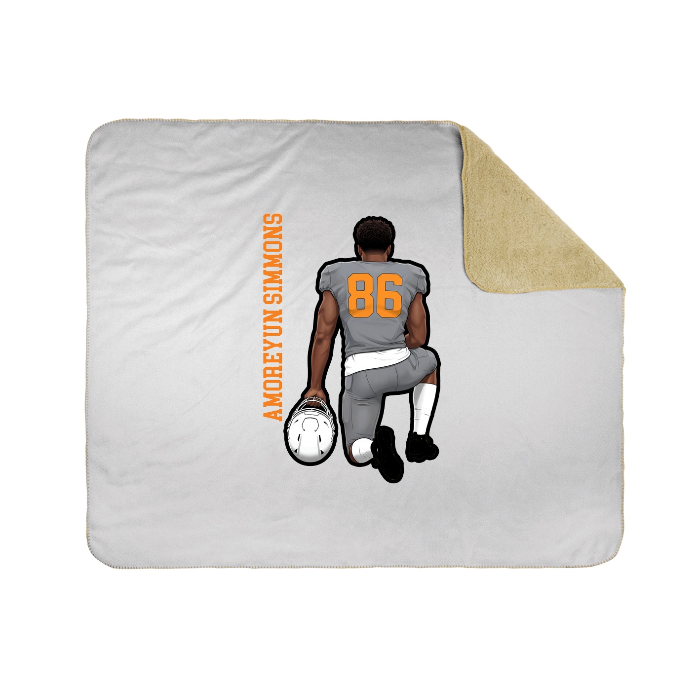 Throw Blanket — Name Vertical in White
