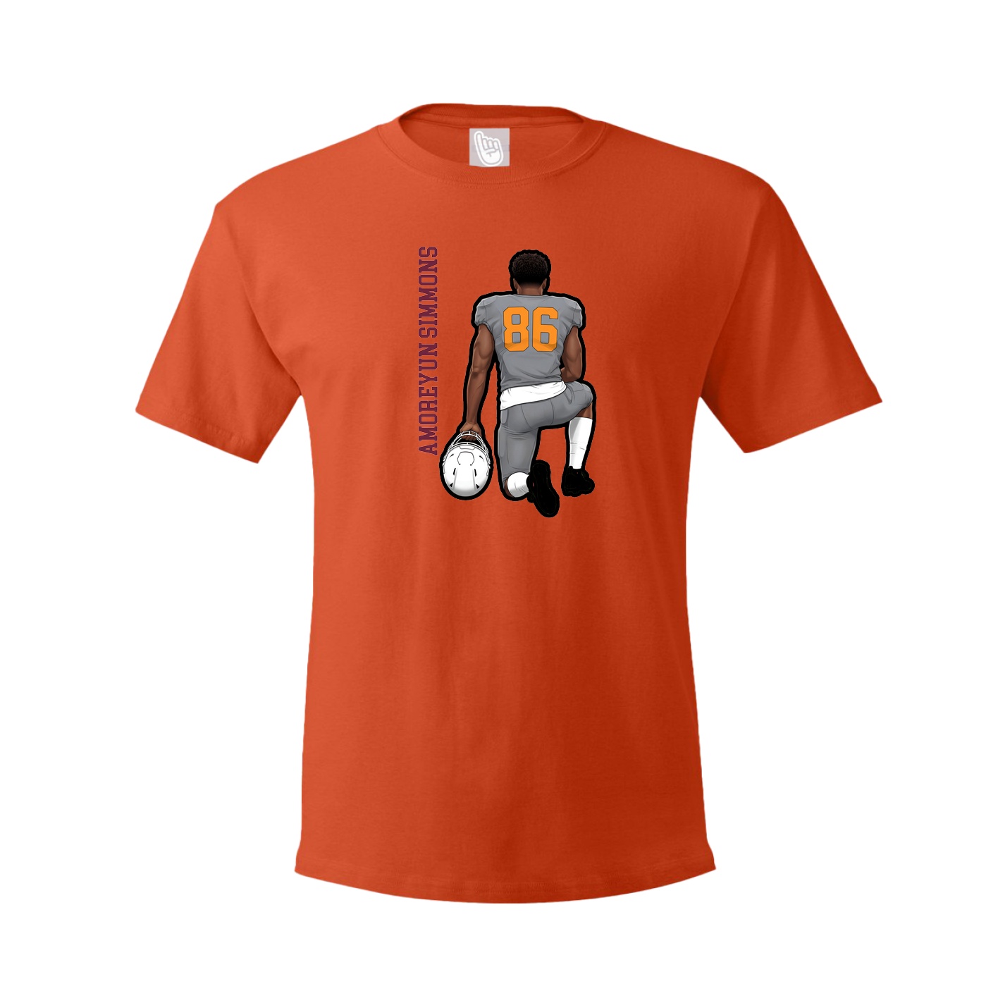 Youth Tee — Name Vertical in Orange
