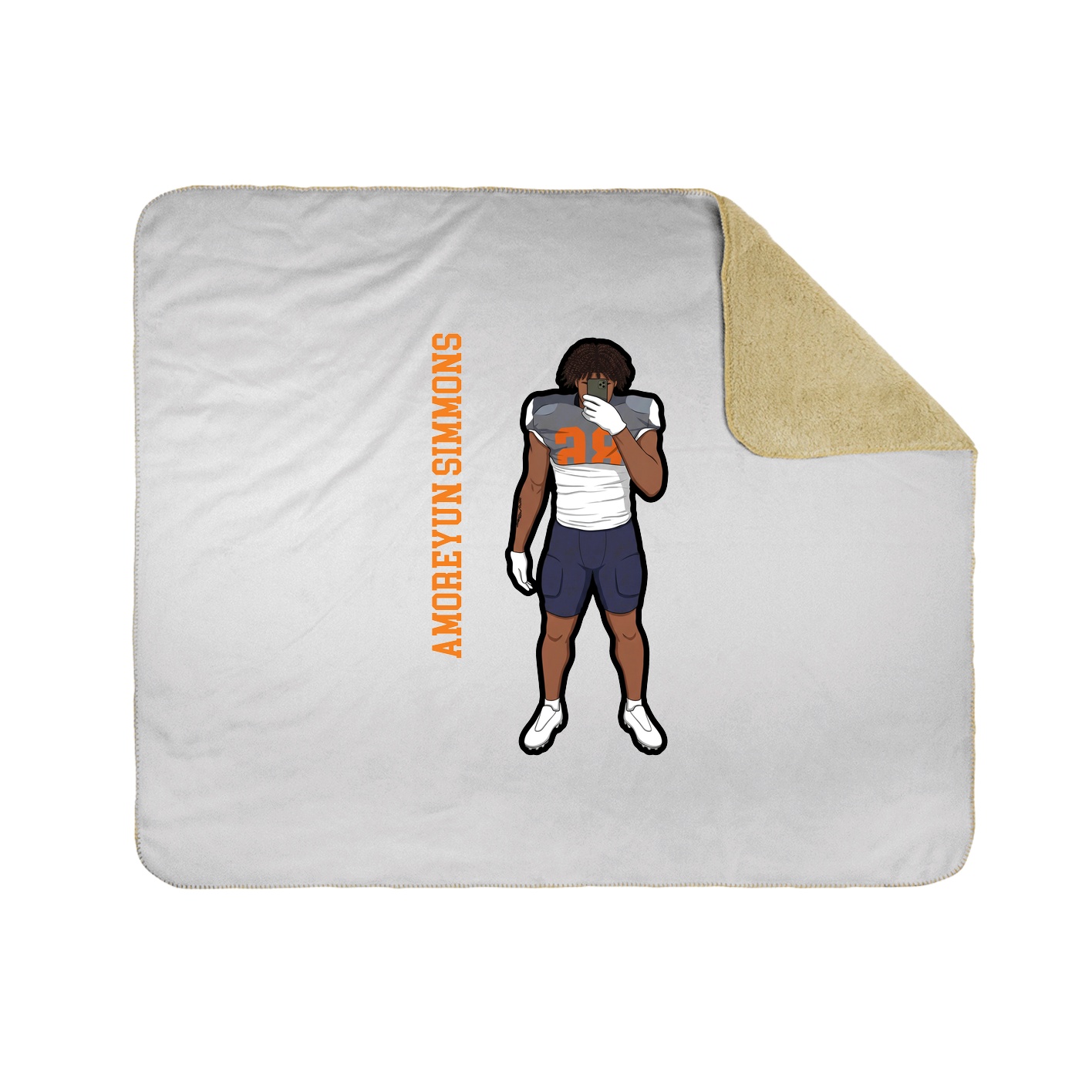 Throw Blanket — Name Vertical in White