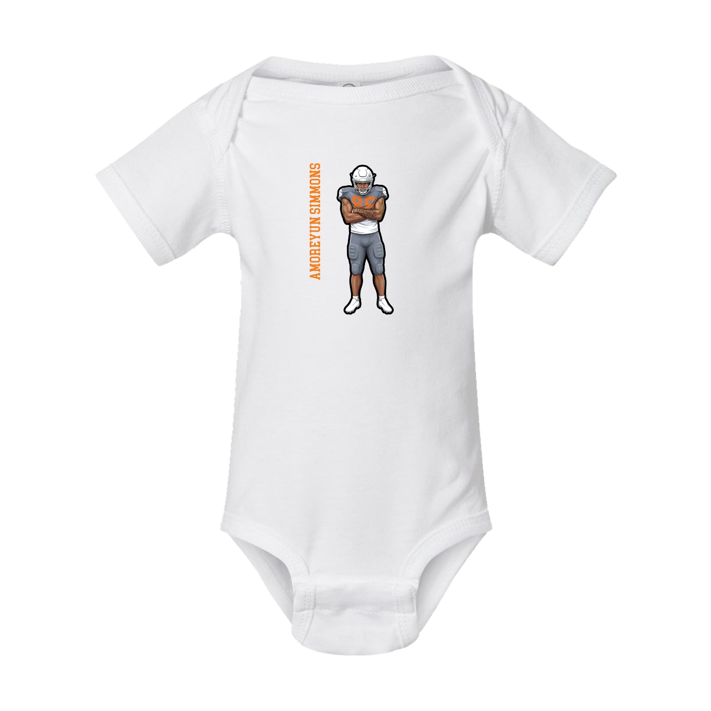 Baby Onesie — Name Vertical in White