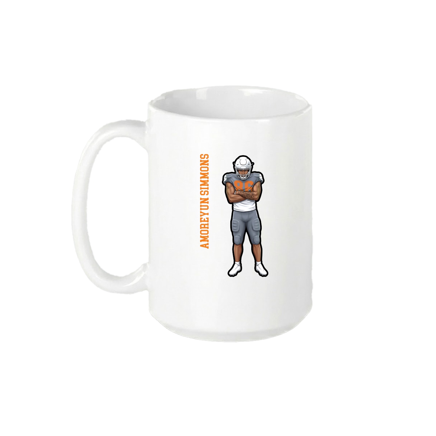 15oz Coffee Mug — Name Vertical in White